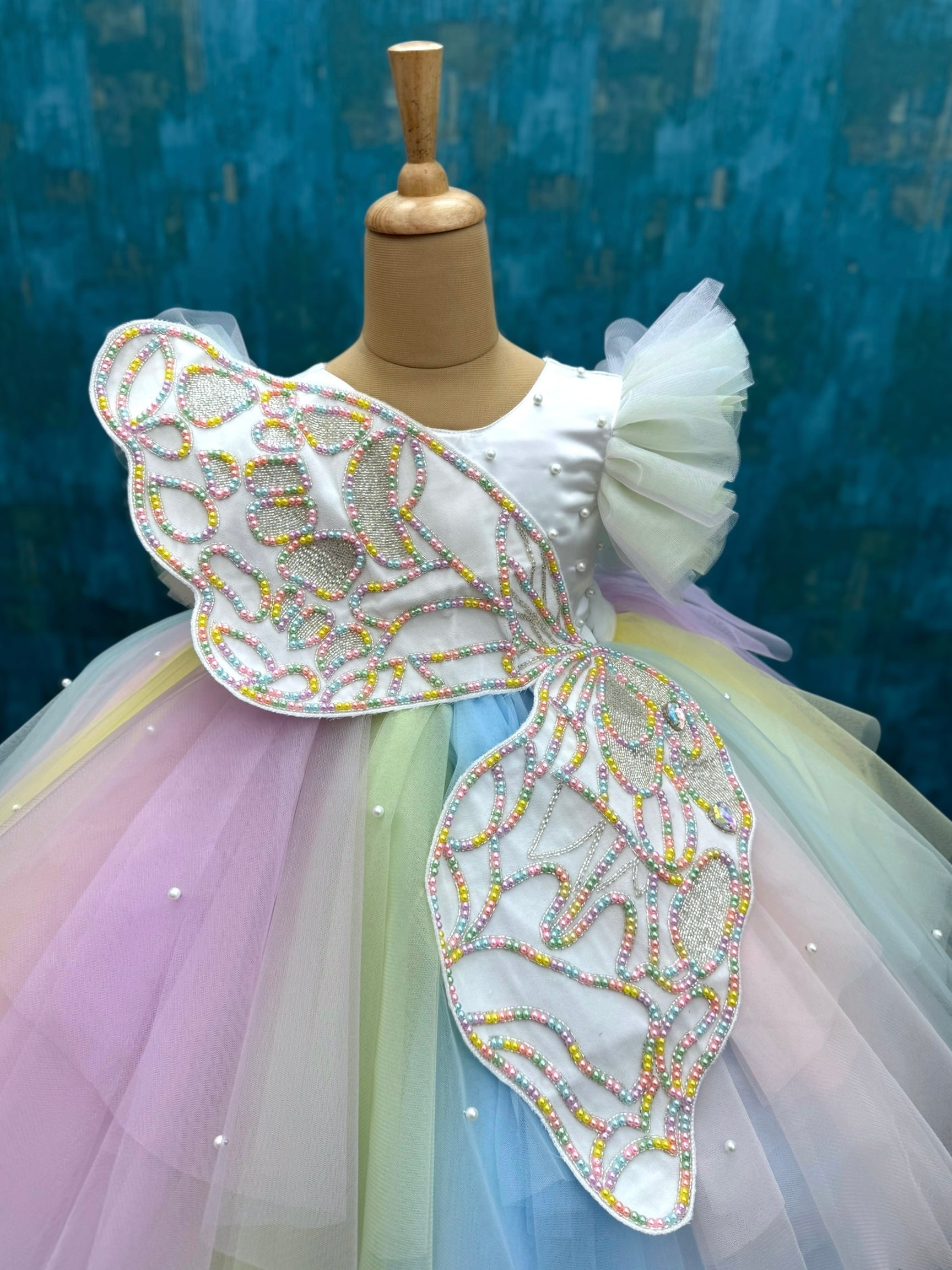 Starlight Rainbow Fairy Wing Crystal Blossom Princess Ball Gown