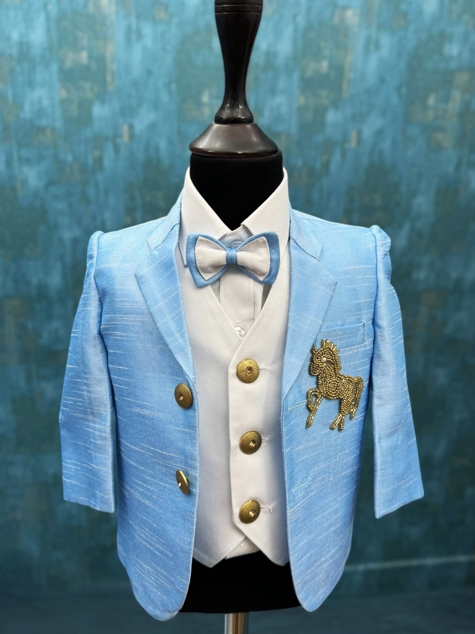 Royal Horse Motif Tailored Prince Party Suit