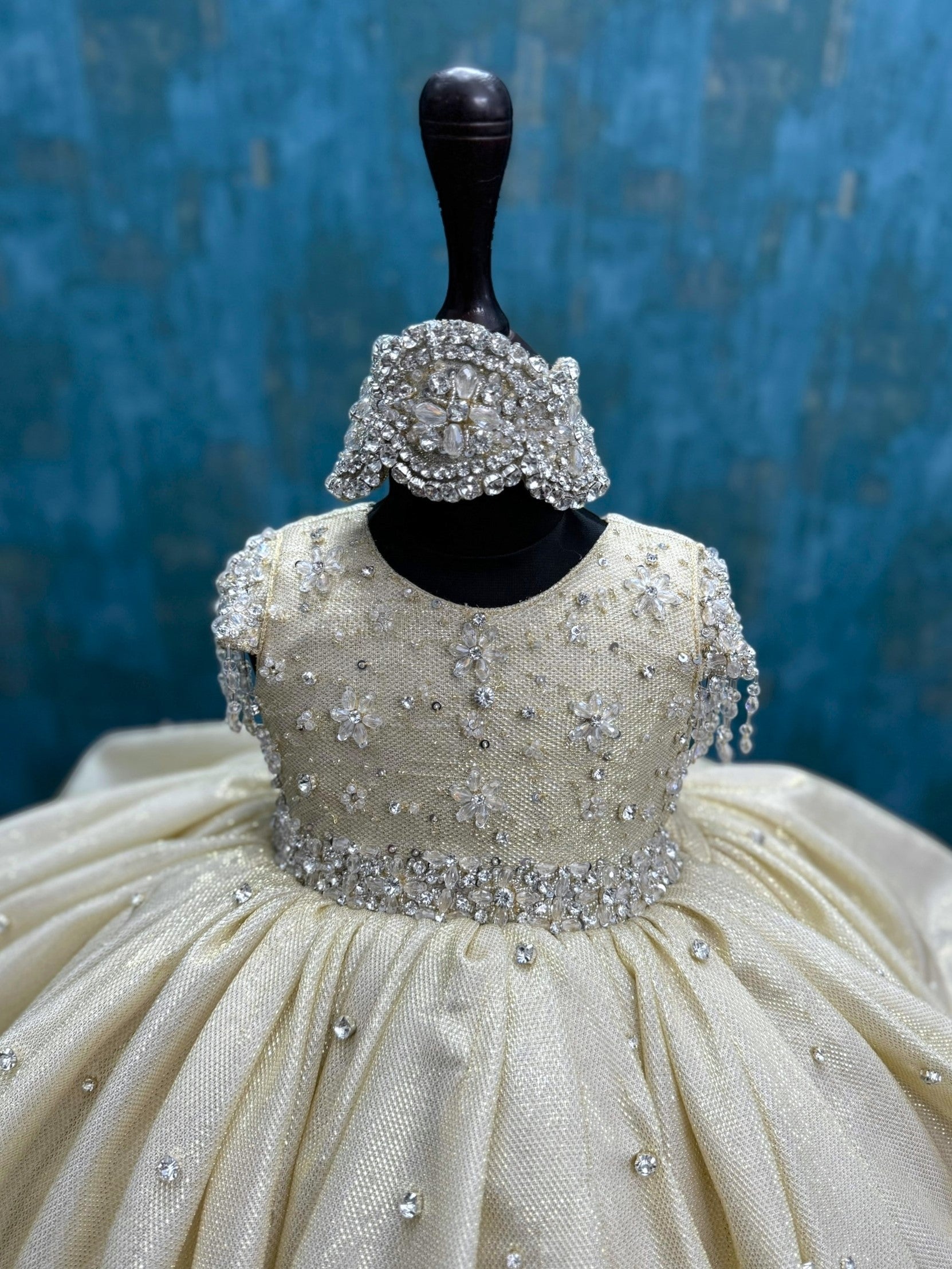 Moonlit Pearl Shimmer Celebration Ball Gown