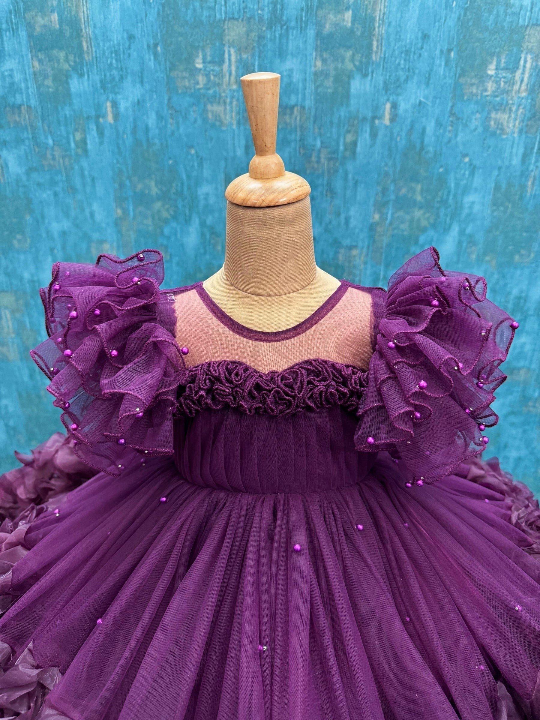 Plum Rosette Royale Princess Ball Gown