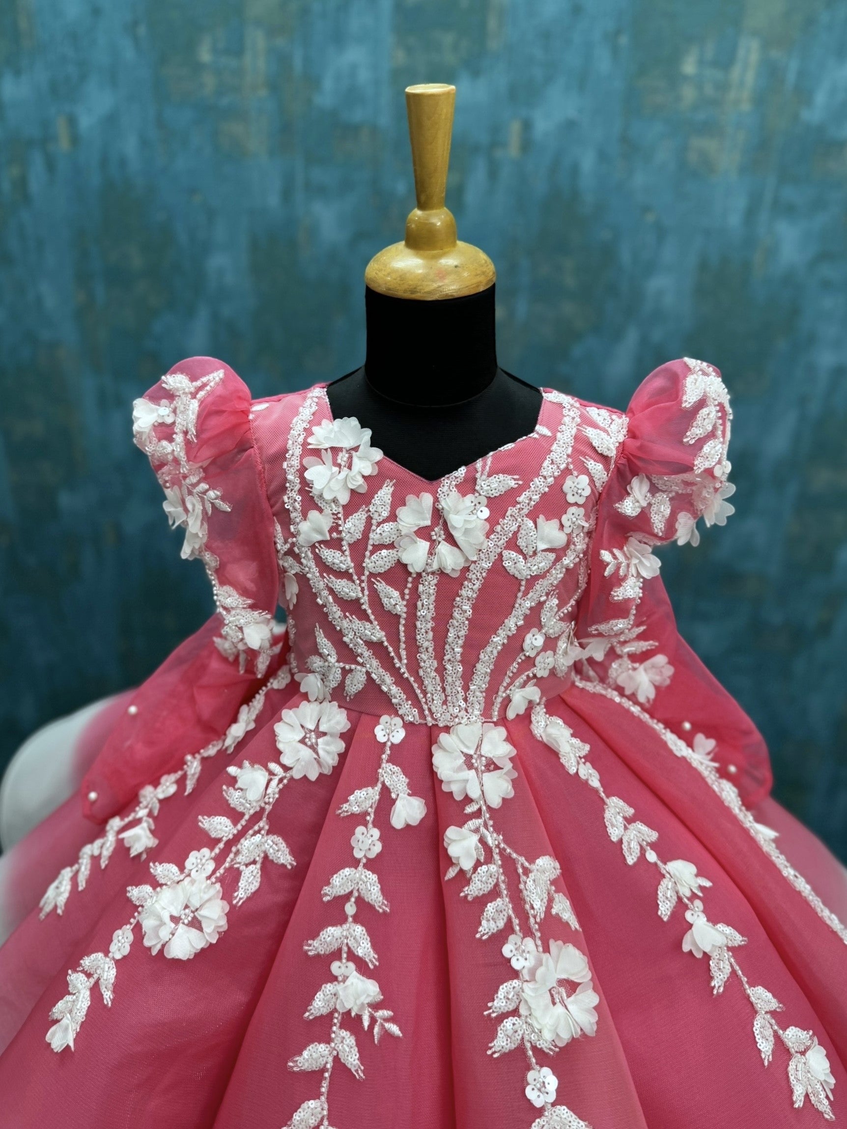 Cherry Rose fall Embroidered Princess Ball Gown