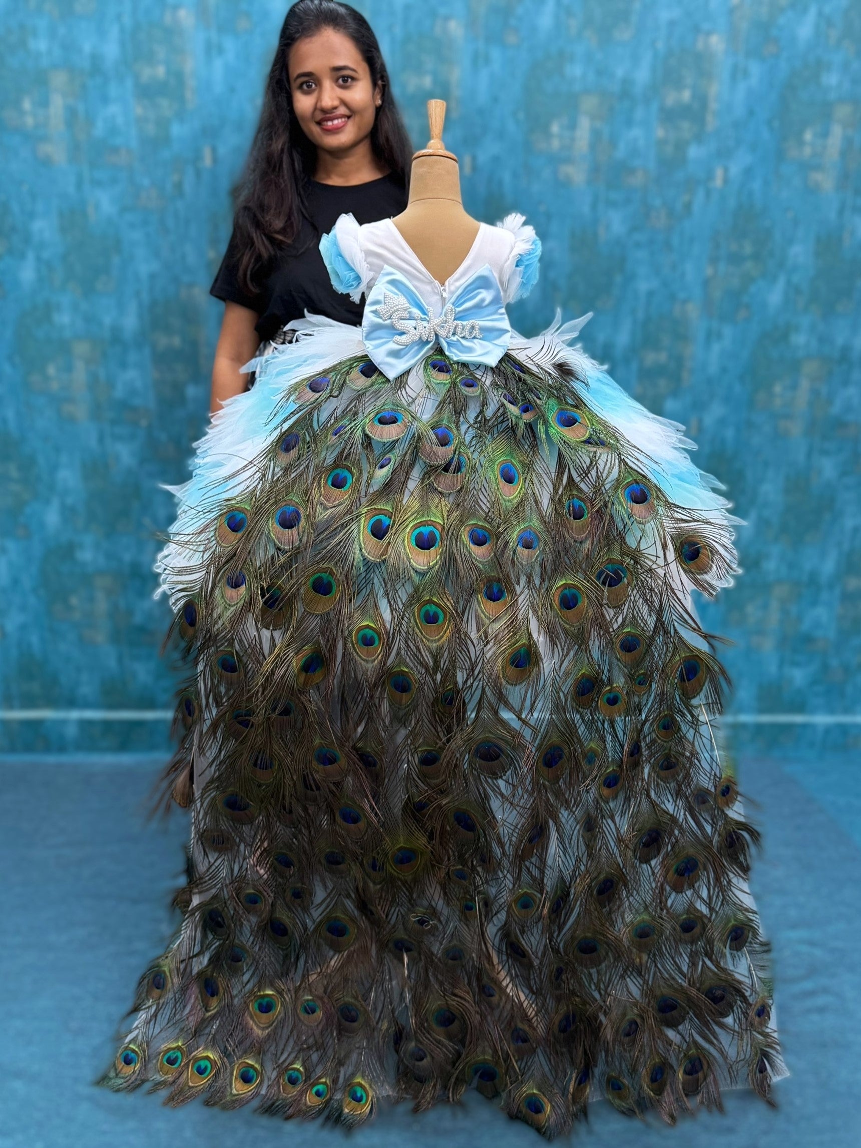 Peacock Dress for Girl Baby Online, Imperial Peacock Princess Gown