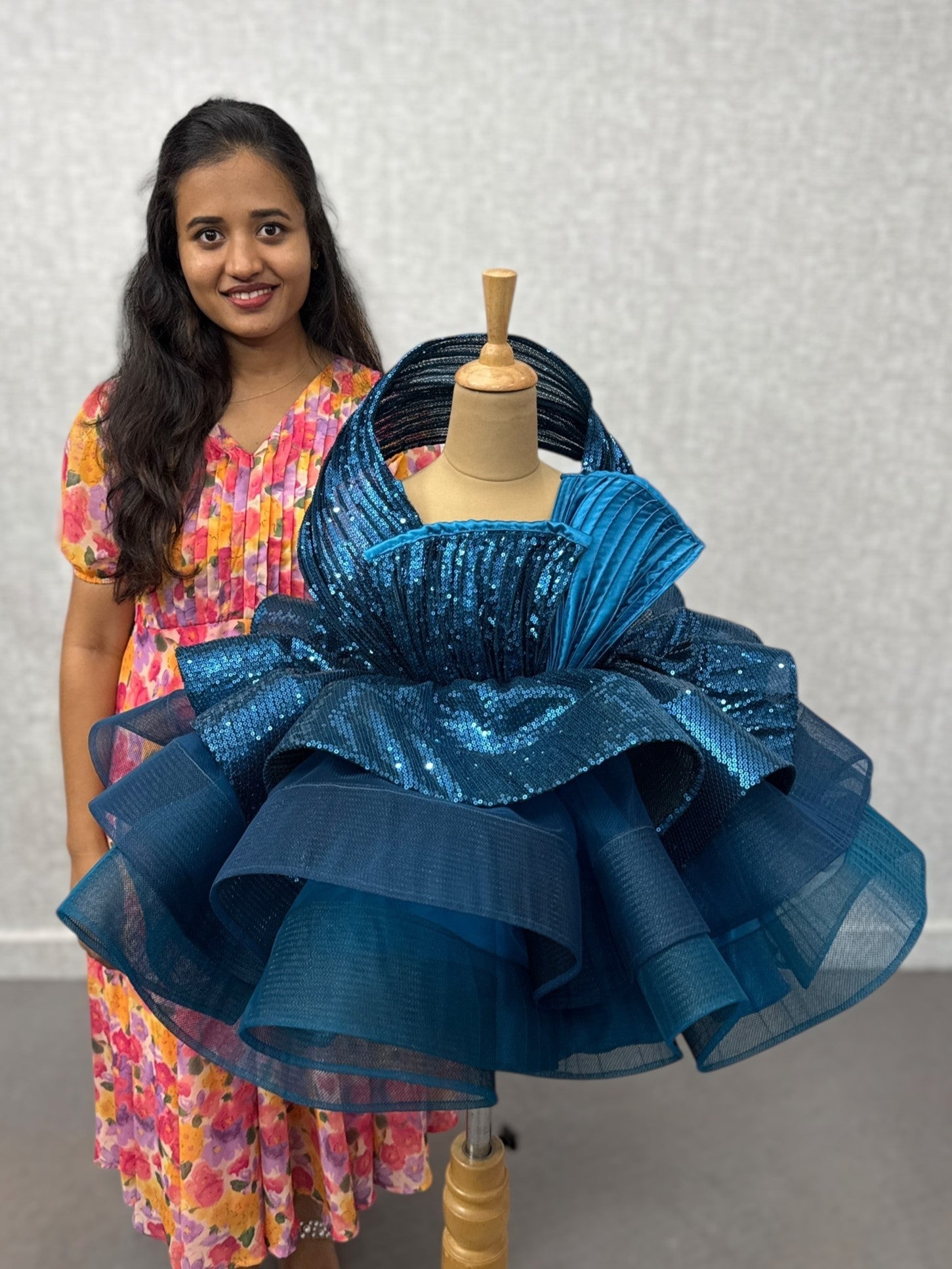 Ball gown for girls Online, Teal Blue Glitz Pageant Gown