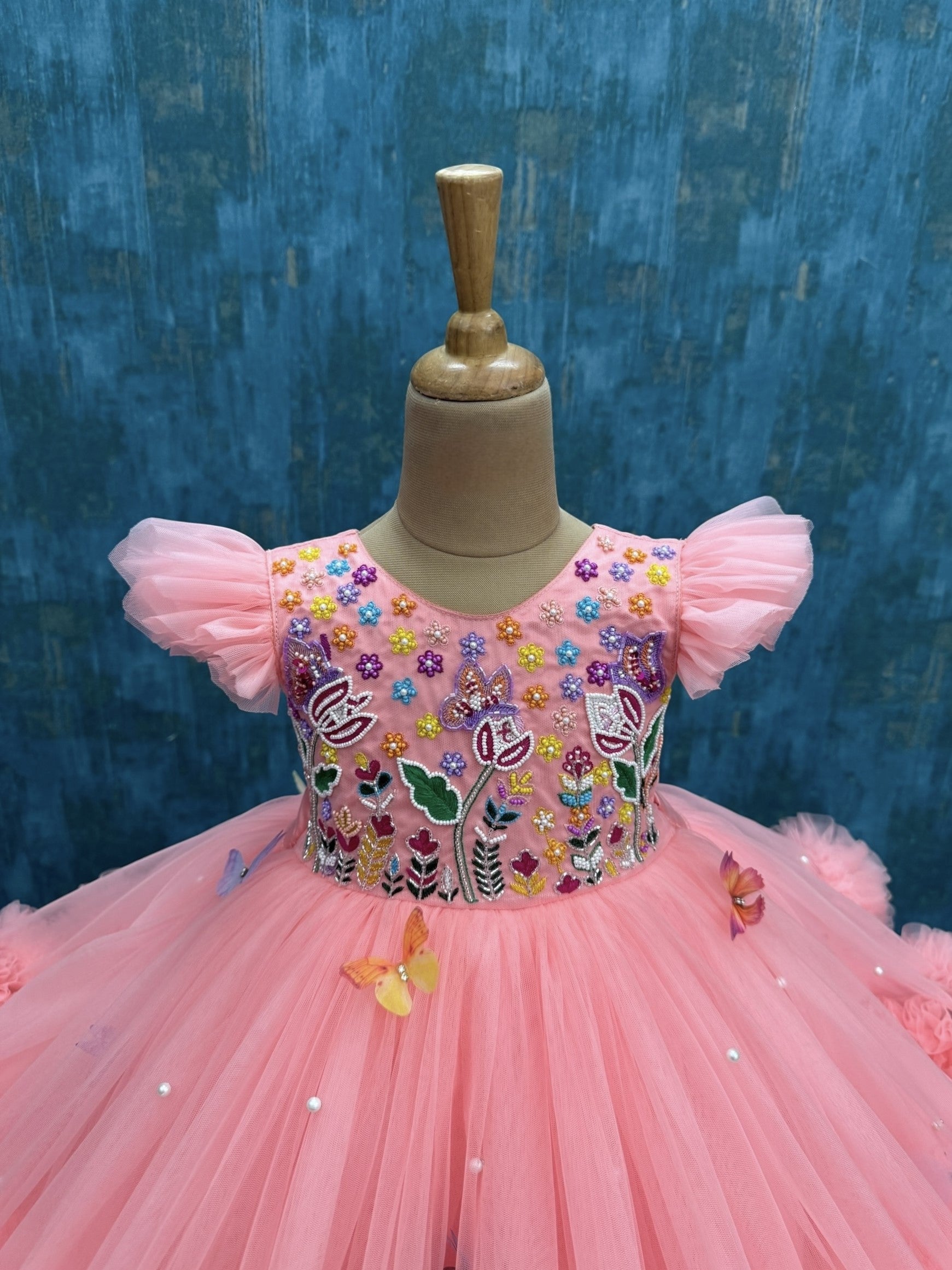 Blush Petal Butterfly Garden Princess Gown