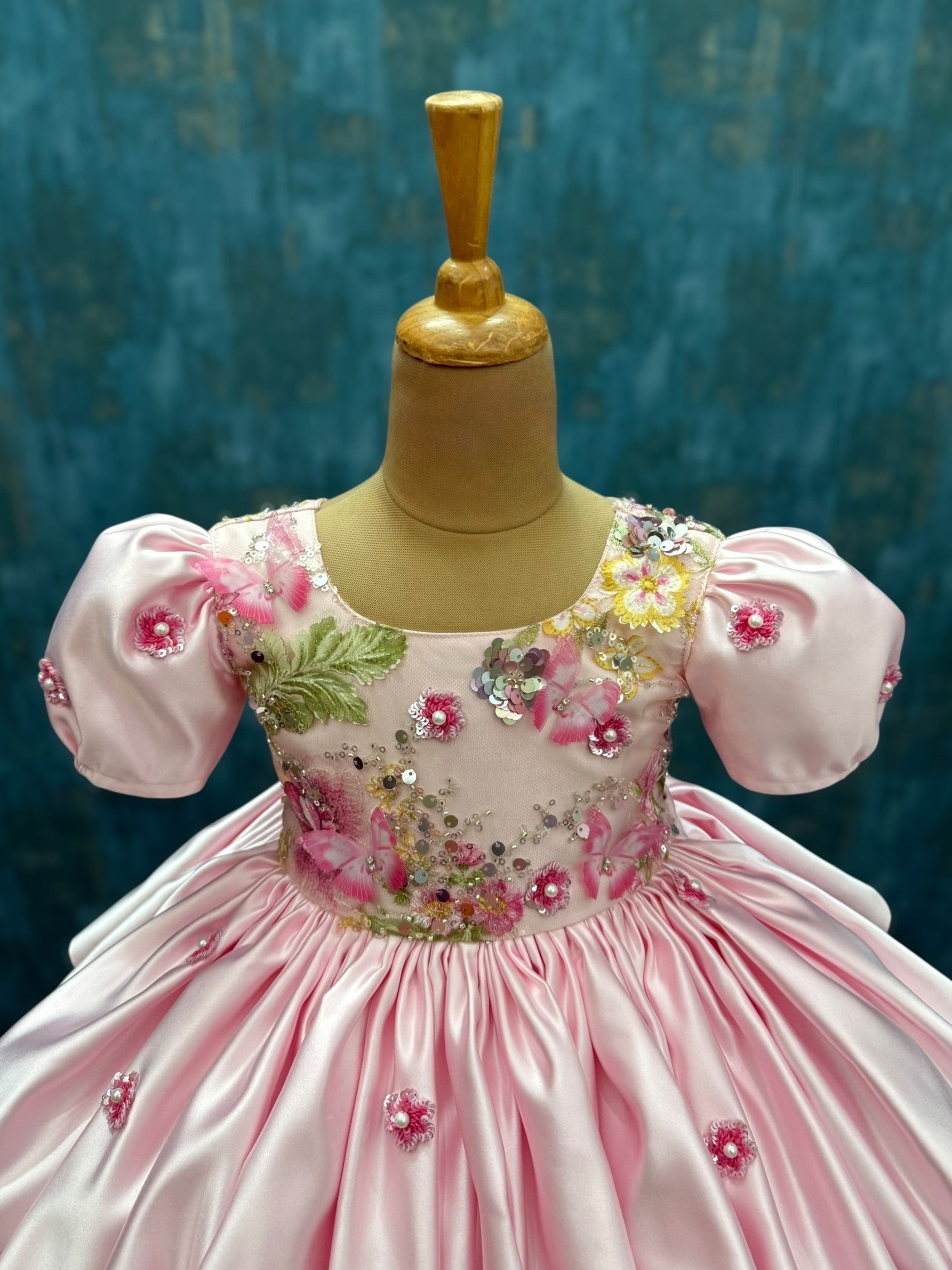 Pink Peony Elegance Floral Gown