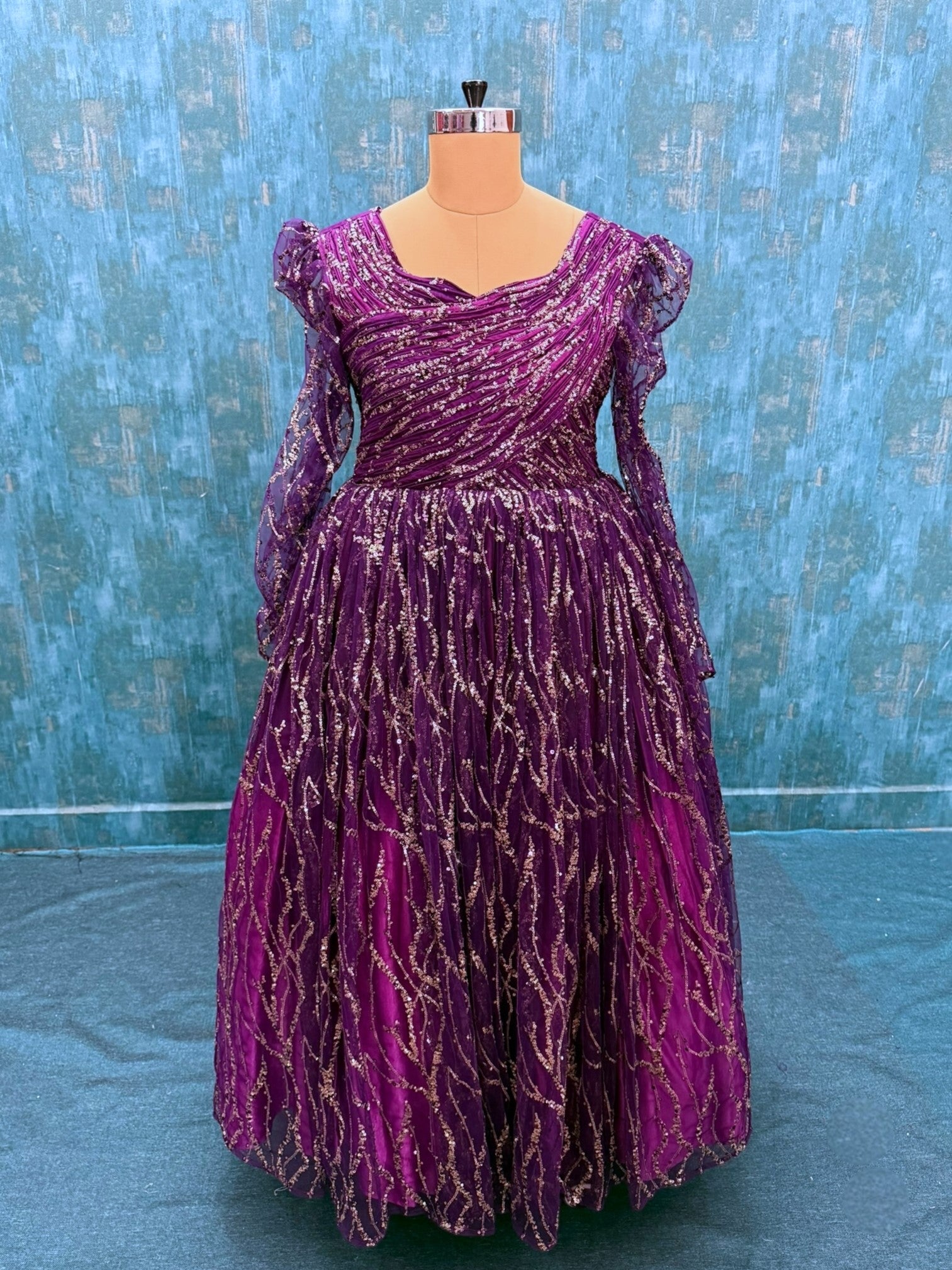 Wine shaded Structure gown