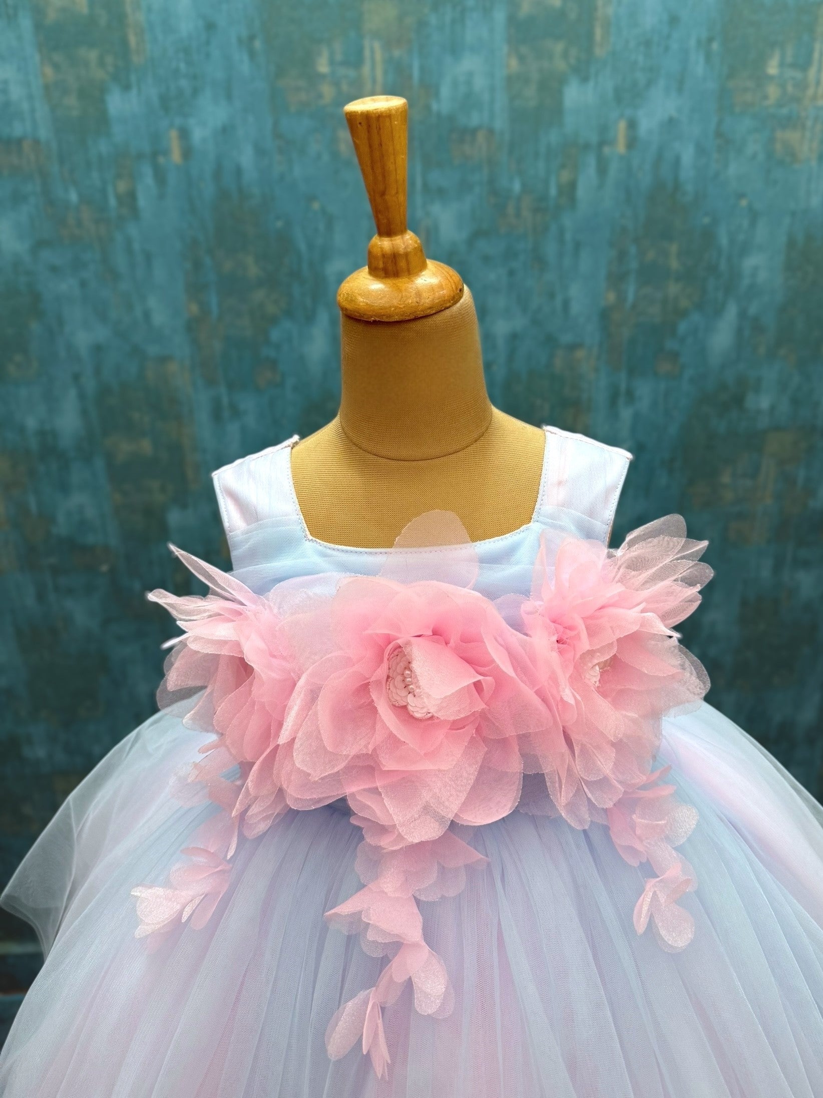 Cotton Bloom Fantasy Gown with floral detailing