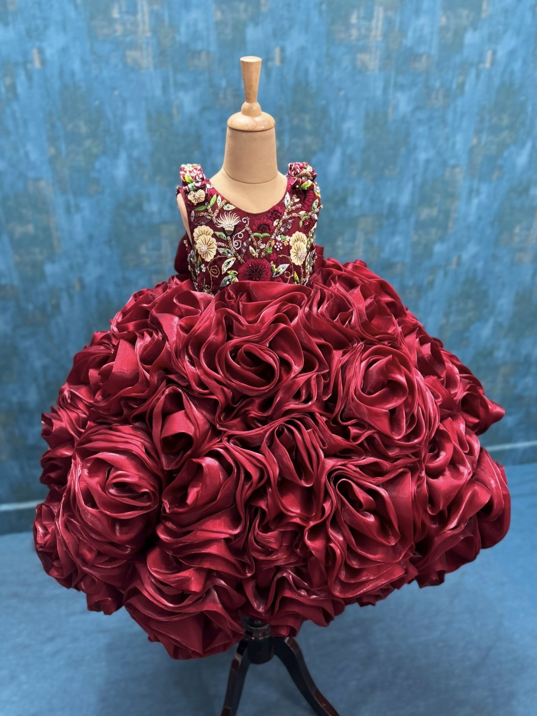 Crimson Rose Bloom Gown