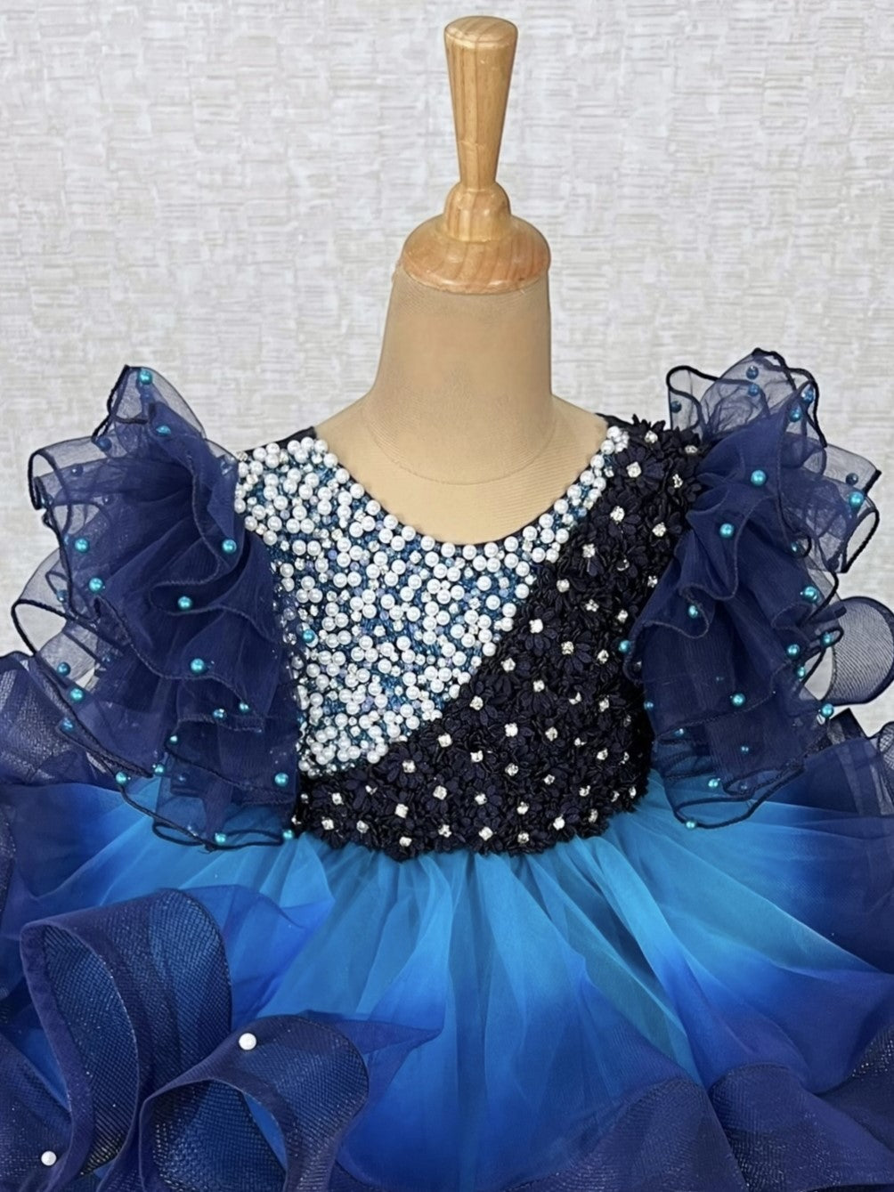 Blue Moonlit Pearl Fantasy Dress