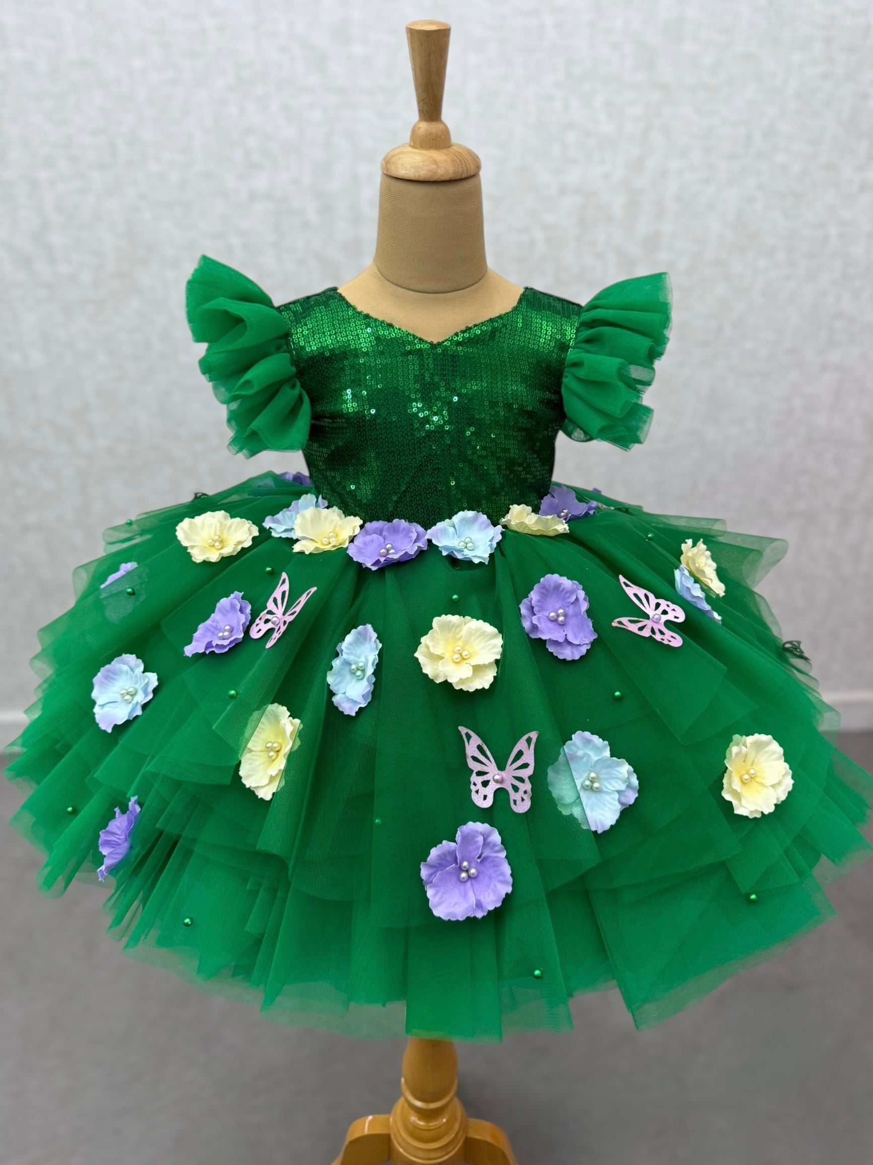 Emerald Garden Fairy Blossom Princess Ball Gown