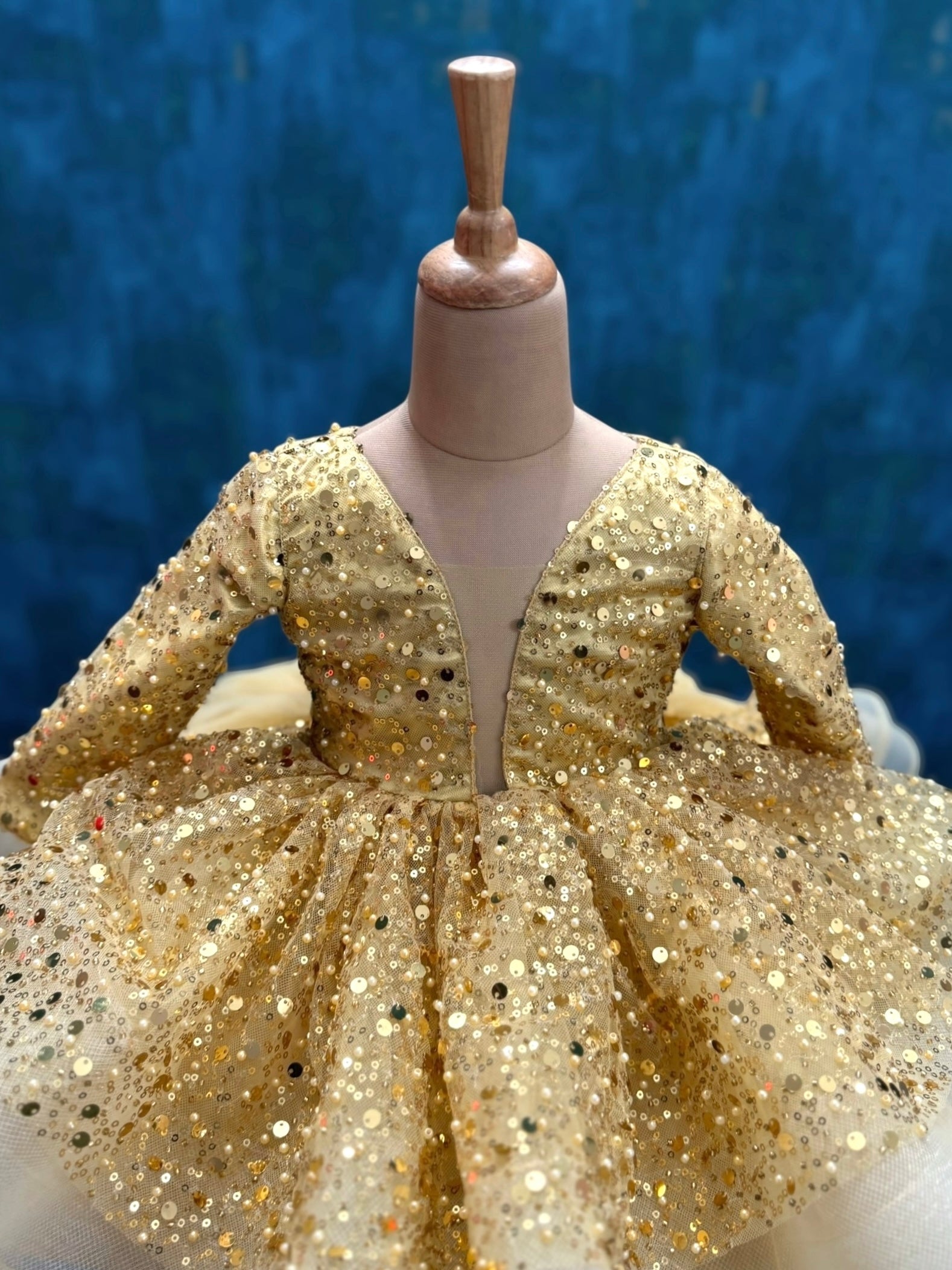 Golden Radiance Crystal Cascade Princess Ball Gown