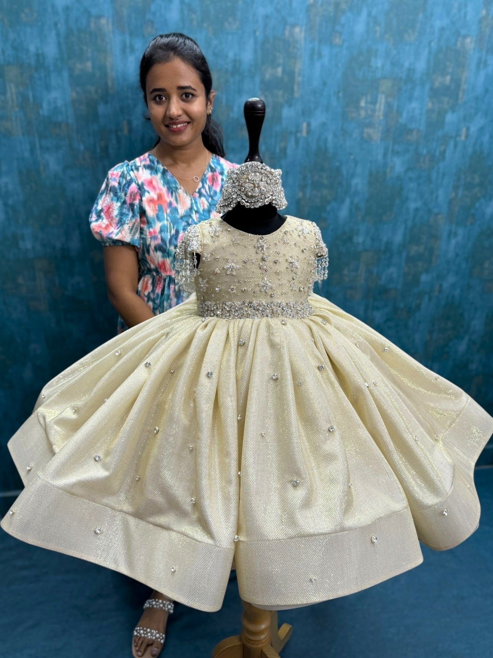 Moonlit Pearl Shimmer Celebration Ball Gown