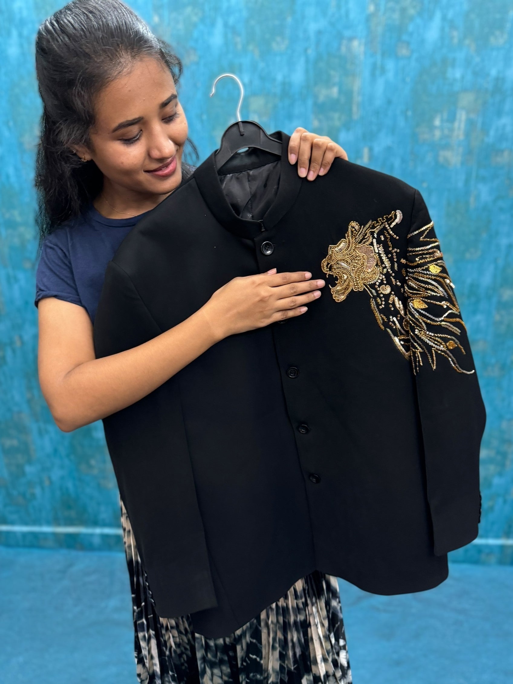 Sovereign Roar Black Lion Crest Signature Blazer