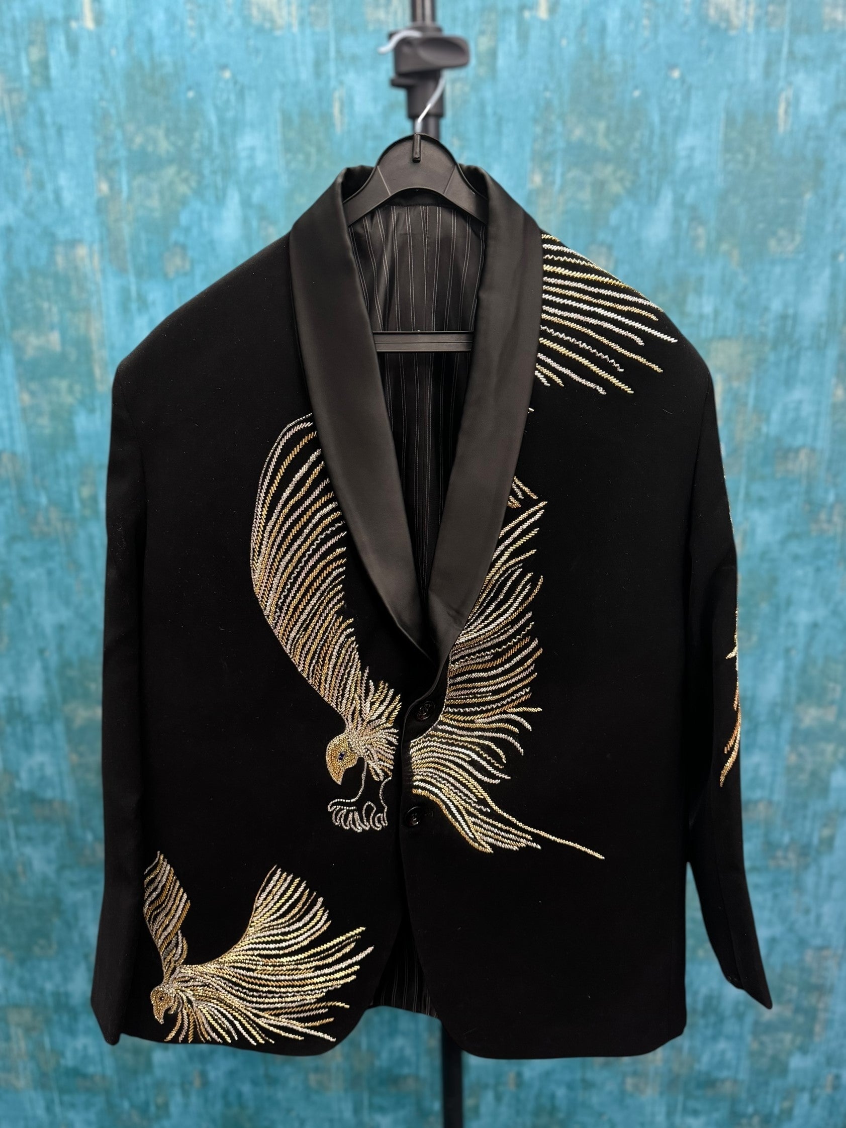 Crown Fire Obsidian Black Golden Eagle Royalty Blazer