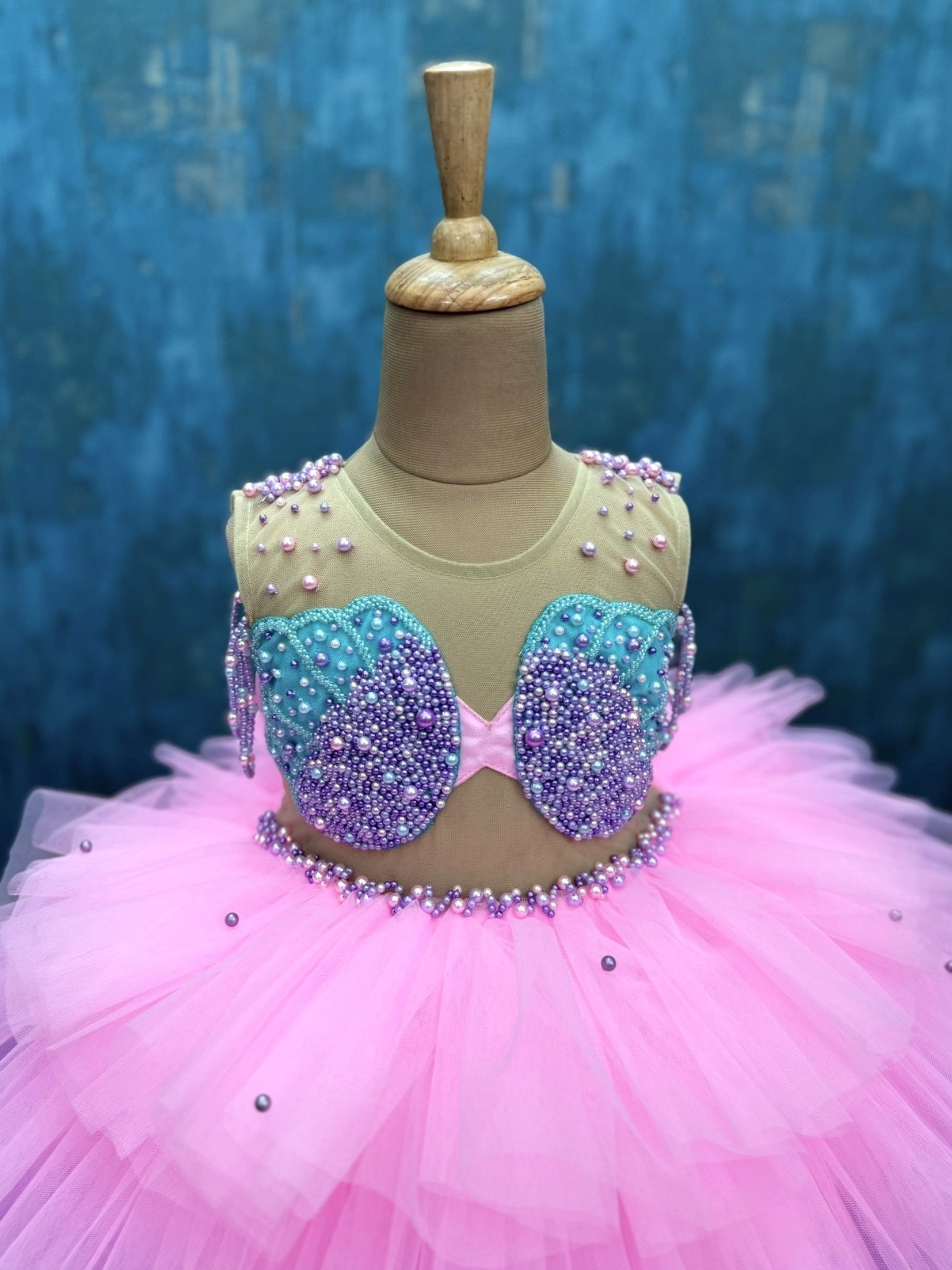 Girls Party Wear Online, Mermaid Dreams Tiered Tulle Ball Gown