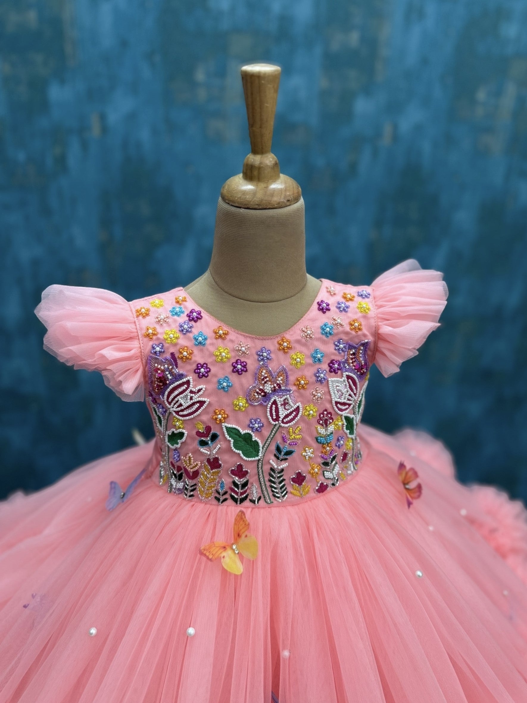 Blush Petal Butterfly Garden Princess Gown