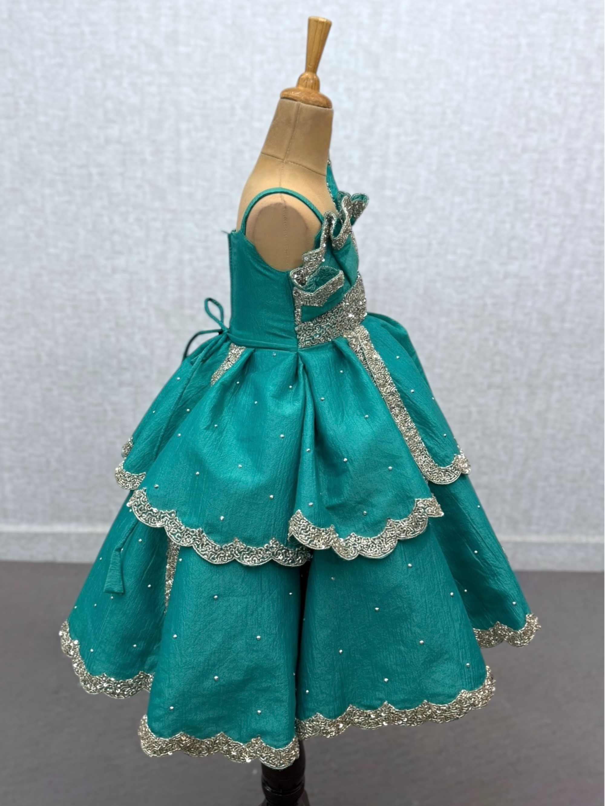 Emerald Pearl Petal Gown