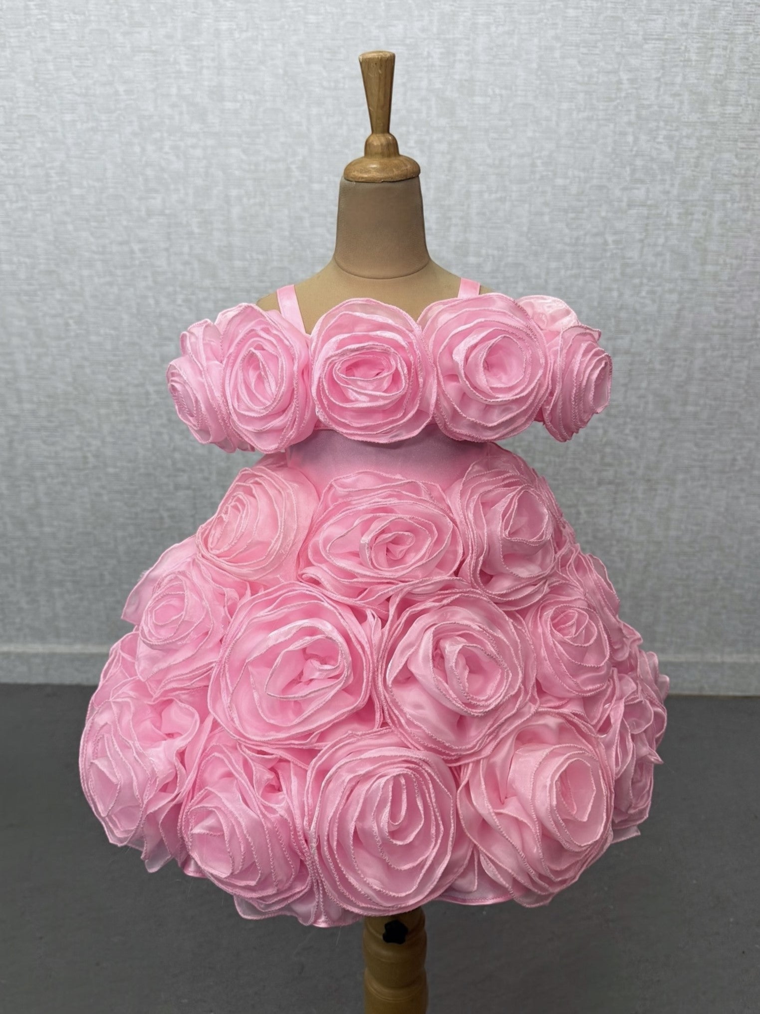 Royal Blush Rosehaven Petal Cloud Off-Shoulder Designer Gown