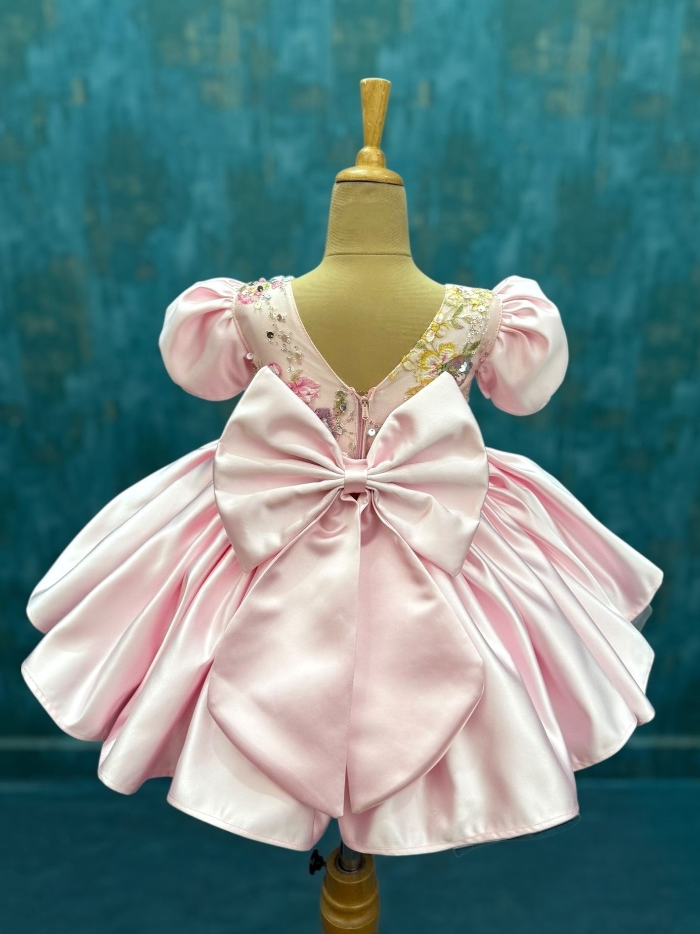 Pink Peony Elegance Floral Gown