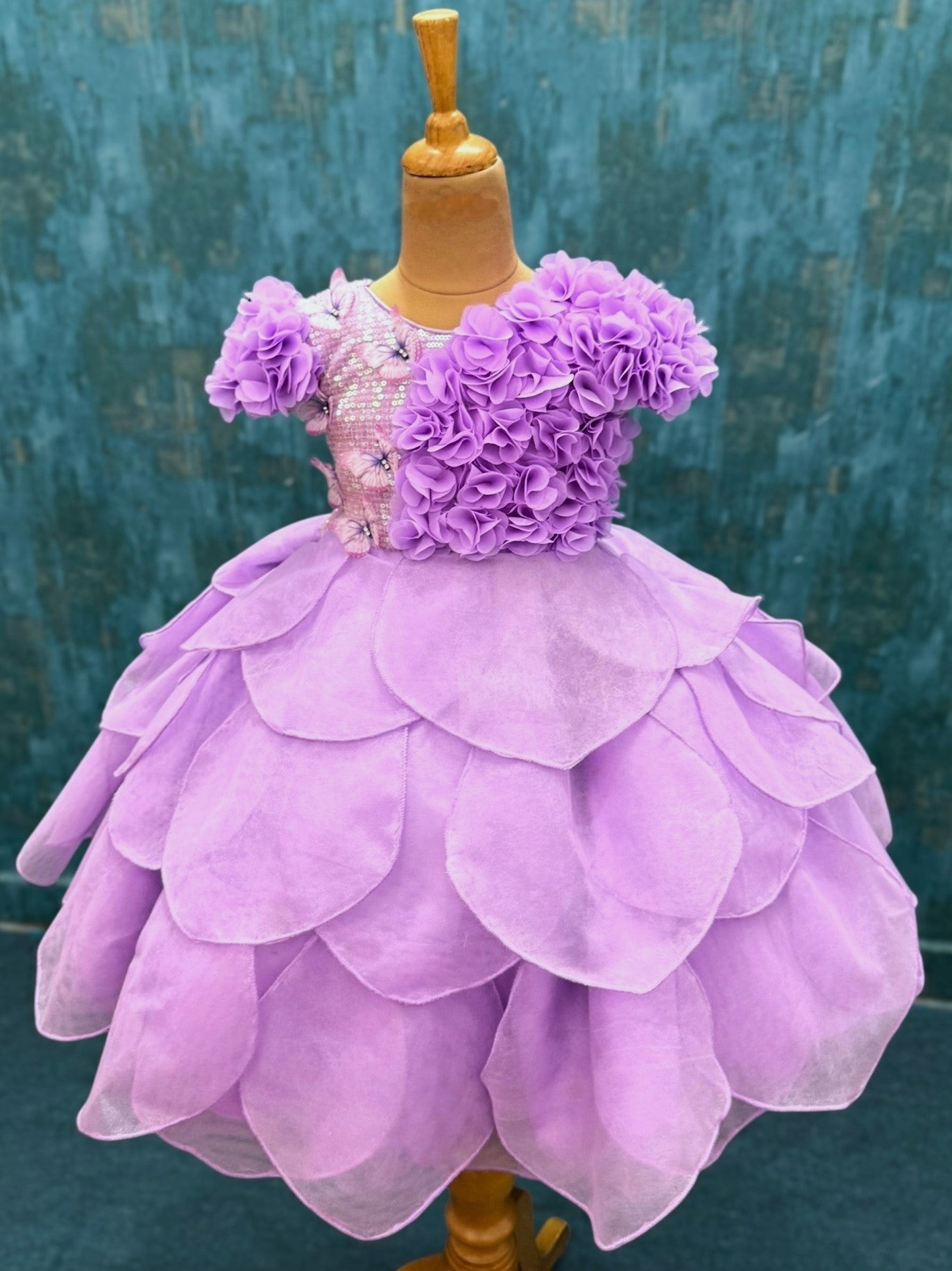 Enchanted Lavender Lotus Petal Princess Gown