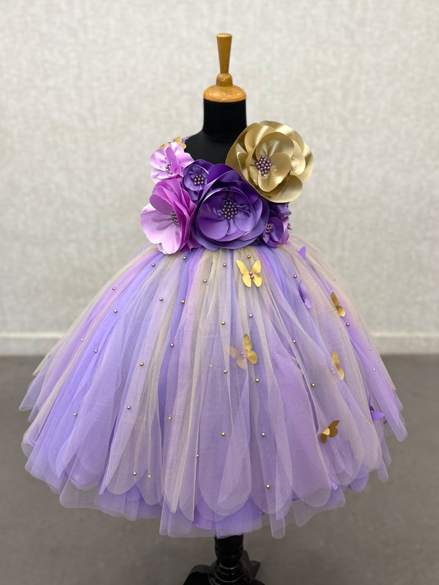 floral Lavender Grace Gown with butterflies