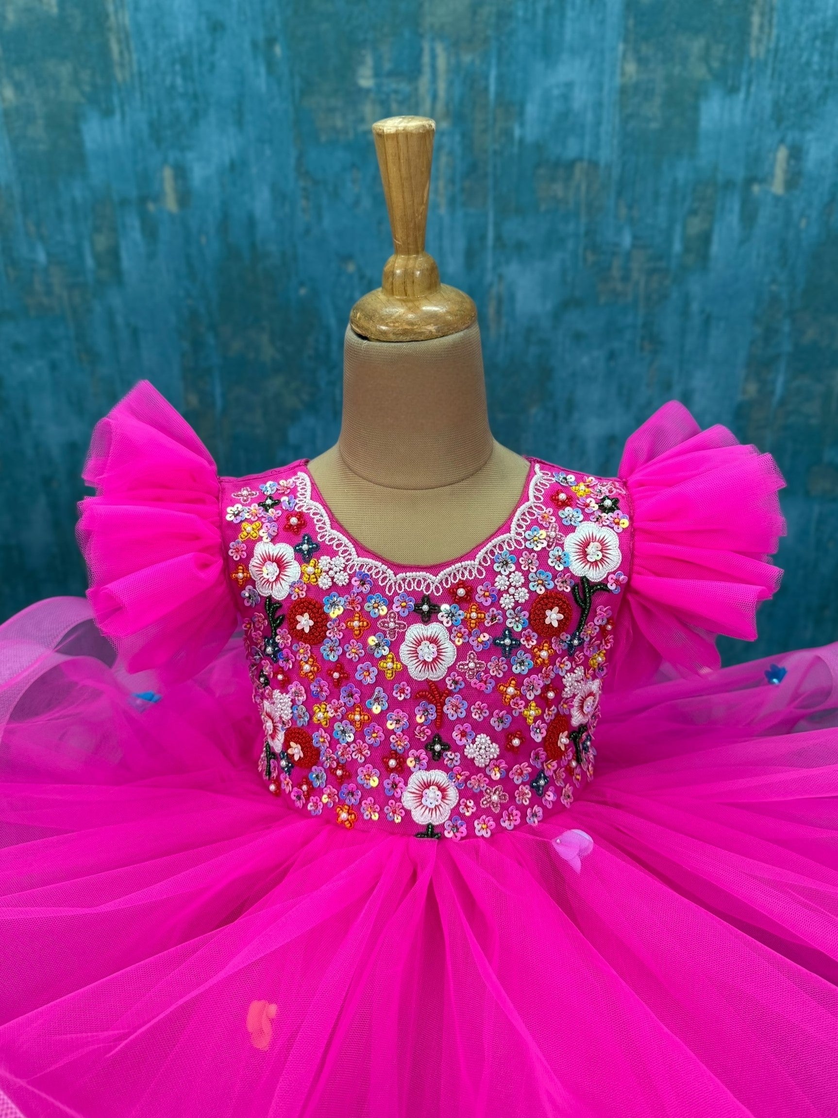 PINK Blossom Dream Dress WITH FLORAL WORK TOP