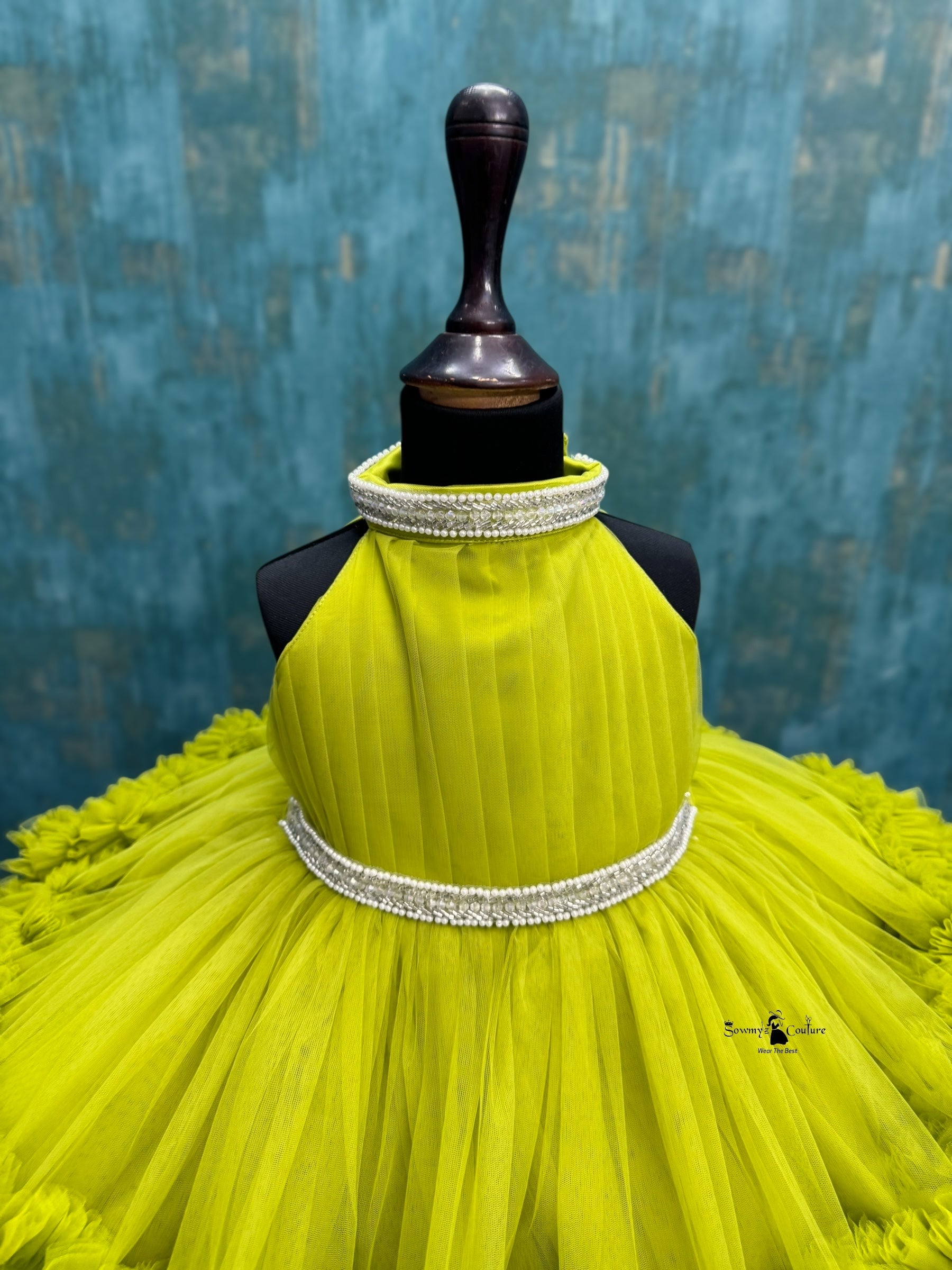 Lime Glow Princess Dress