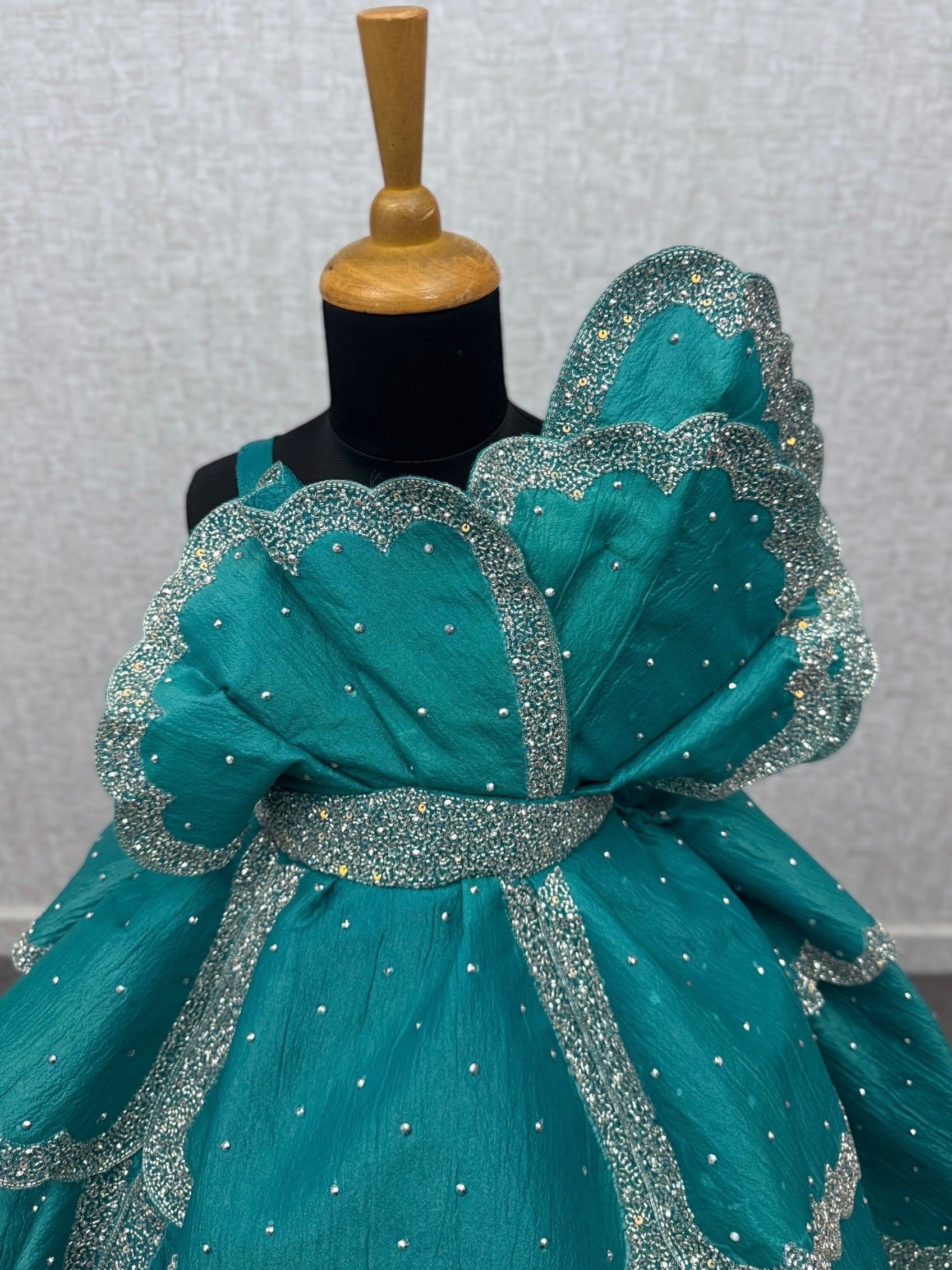Emerald Pearl Petal Gown
