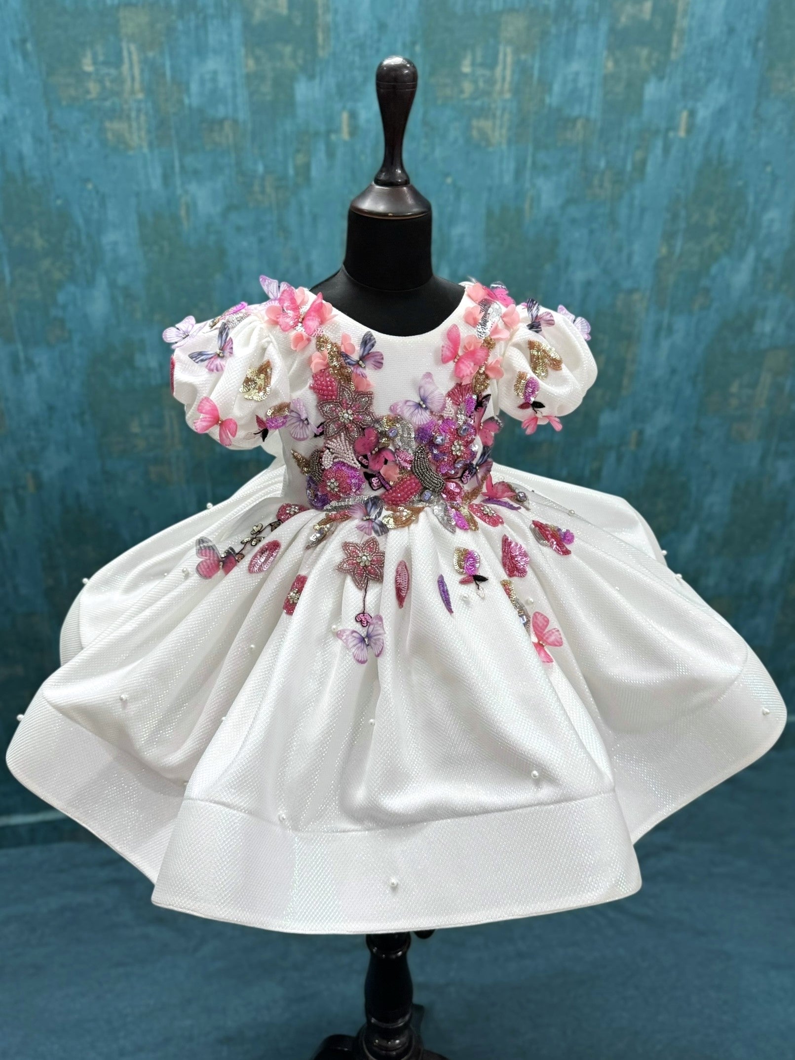 Enchanted Butterfly Blossom Fairy Princess Party Gown