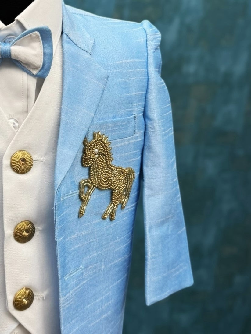 Royal Horse Motif Tailored Prince Party Suit