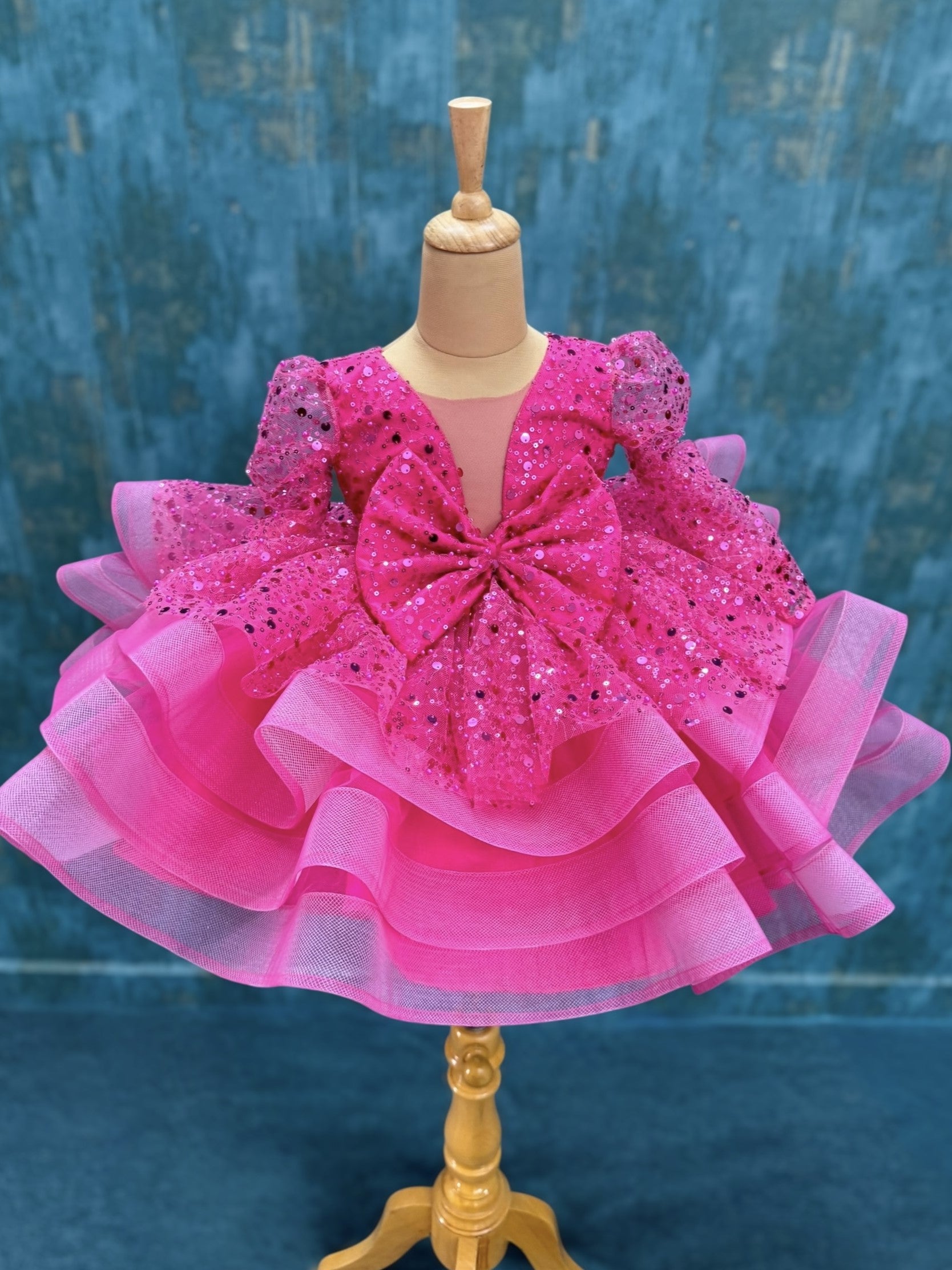 Rose Candy Sparkle Bow Royale Princess Ball Gown