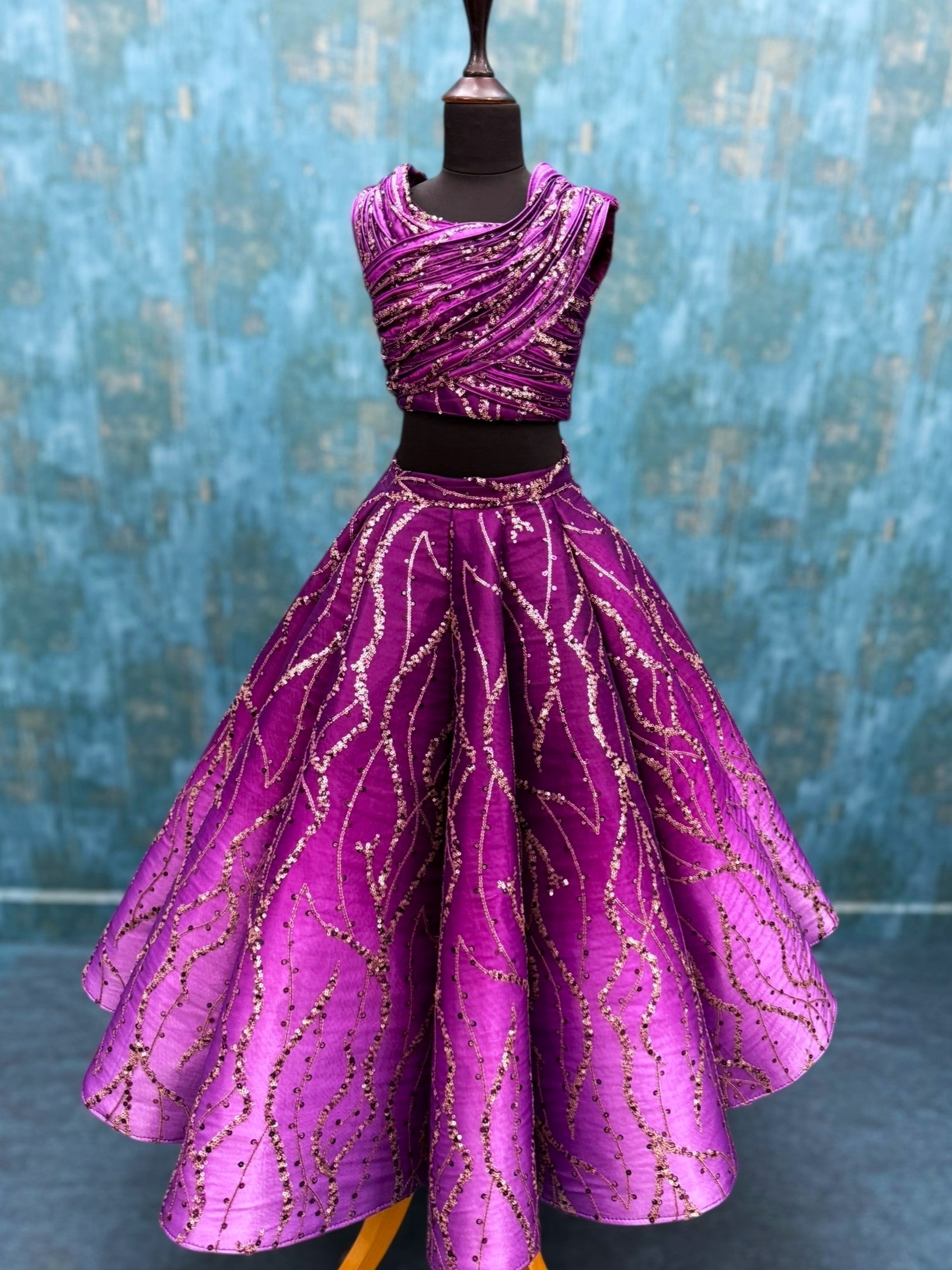 Regal Grape Starlight Couture Lehenga
