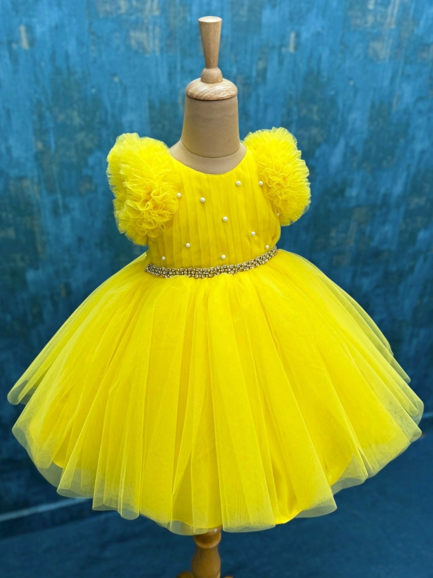 Bright Sunlit Blossom Pearl Princess Couture Ball Gown