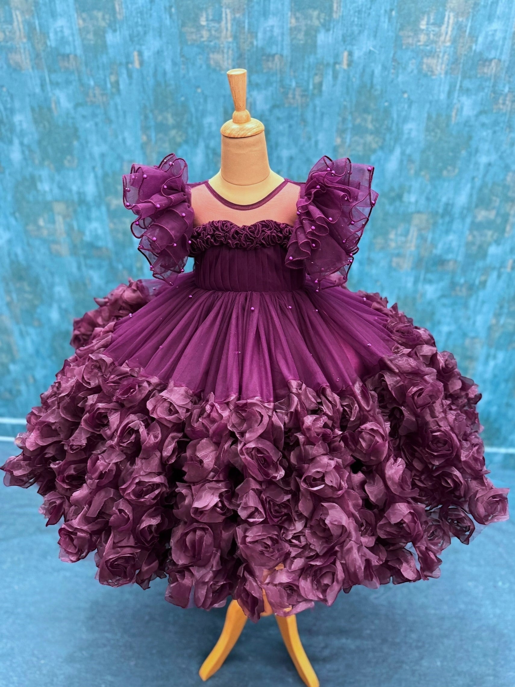 Plum Rosette Royale Princess Ball Gown