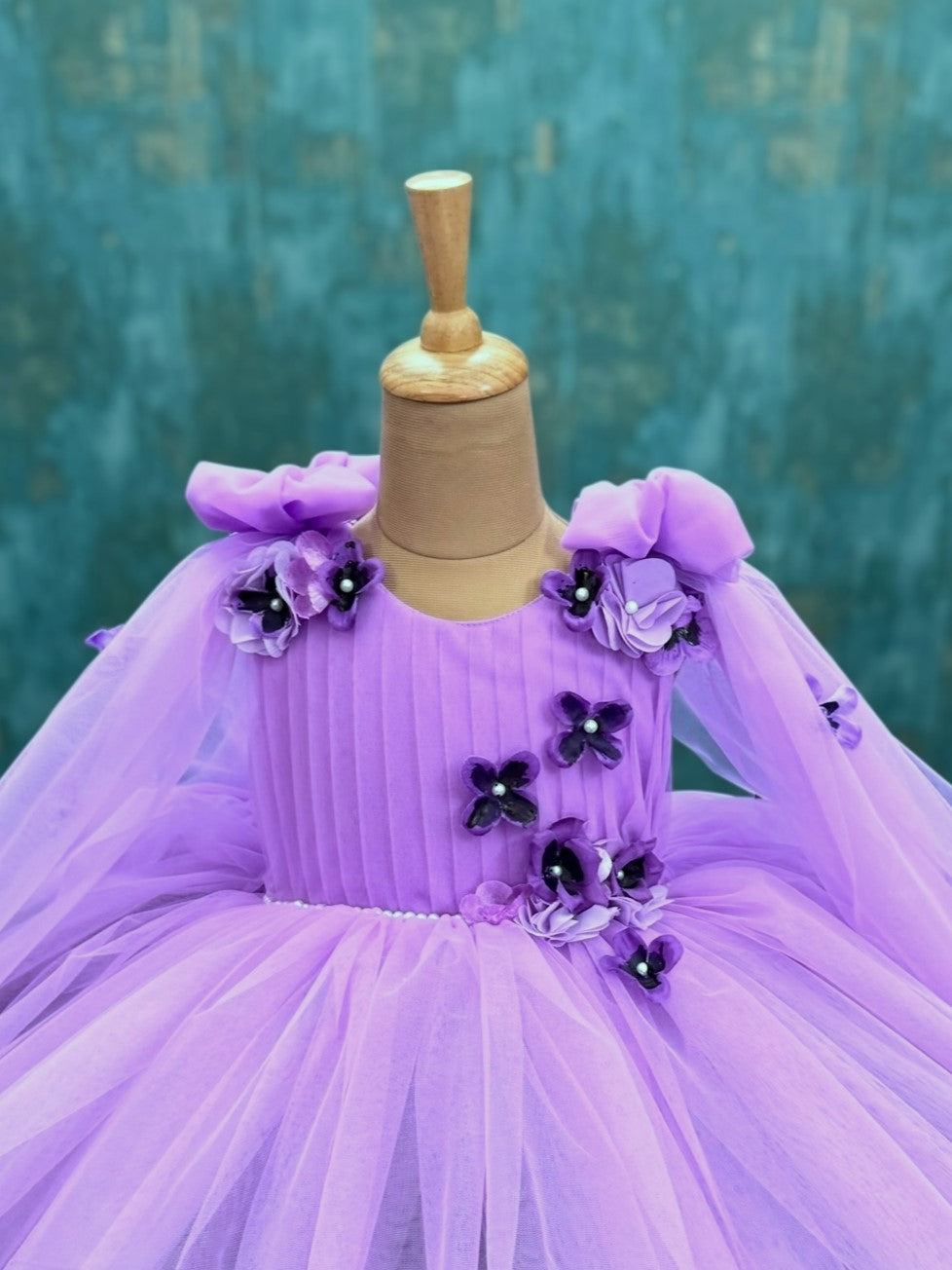 Violet Petal fall Floral Magic Princess Celebration Gown