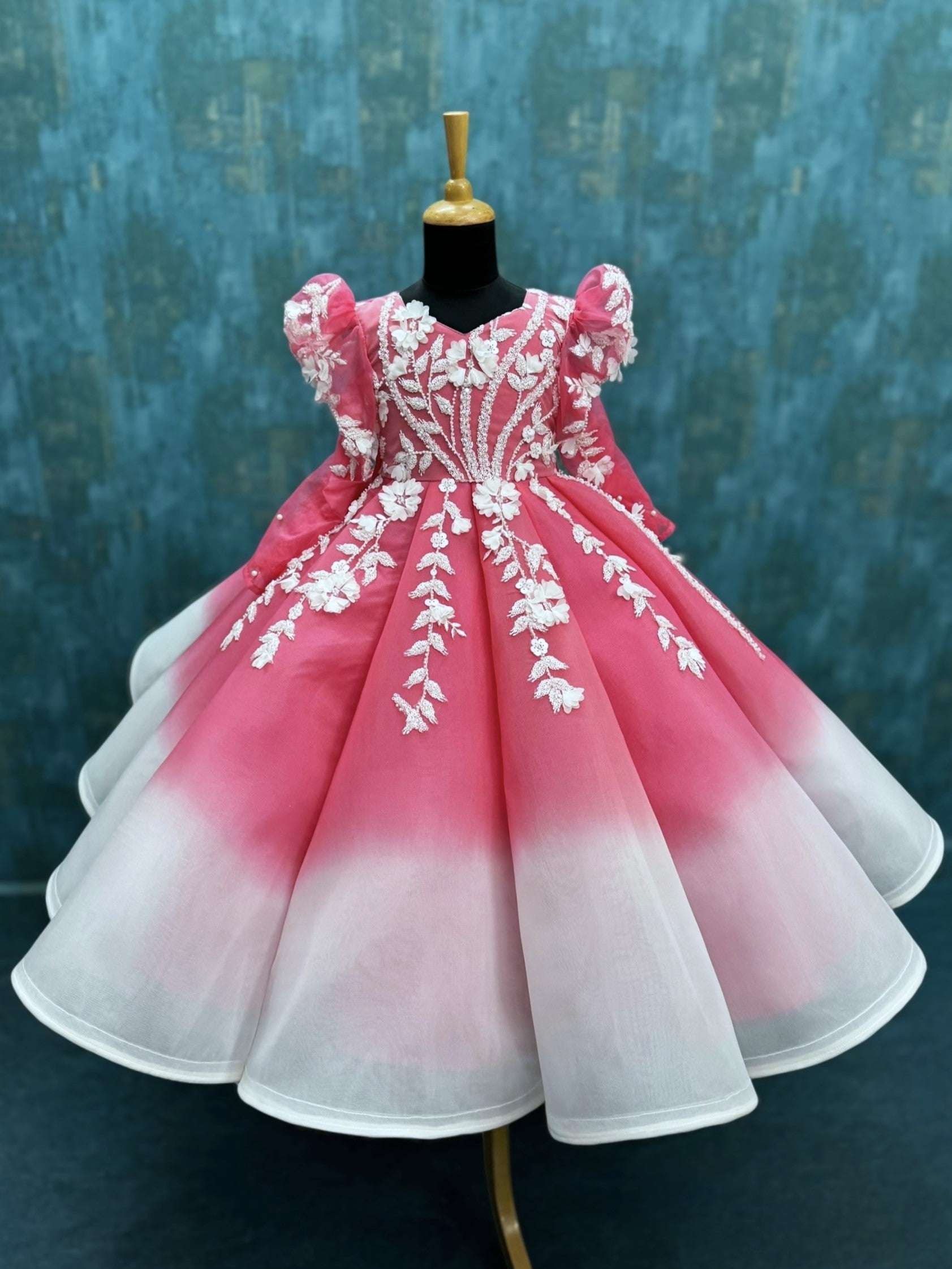 Cherry Rose fall Embroidered Princess Ball Gown