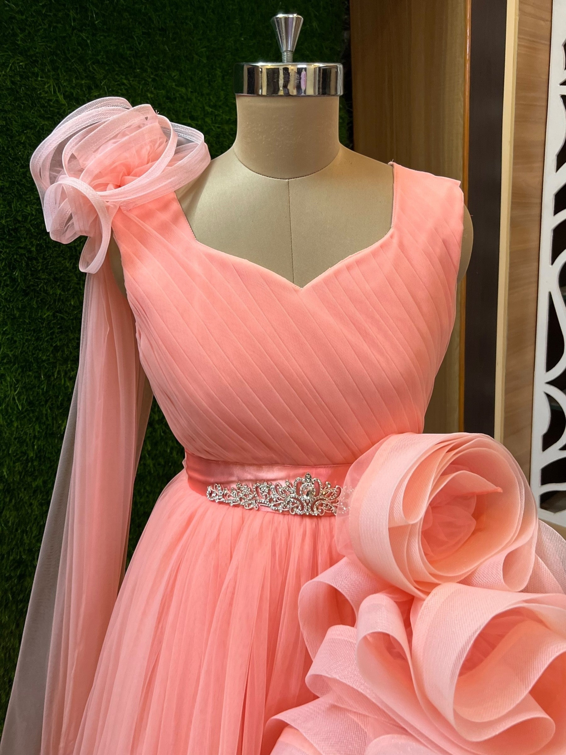 Women Party Dresses Online, Sunset Rose Couture Gown.