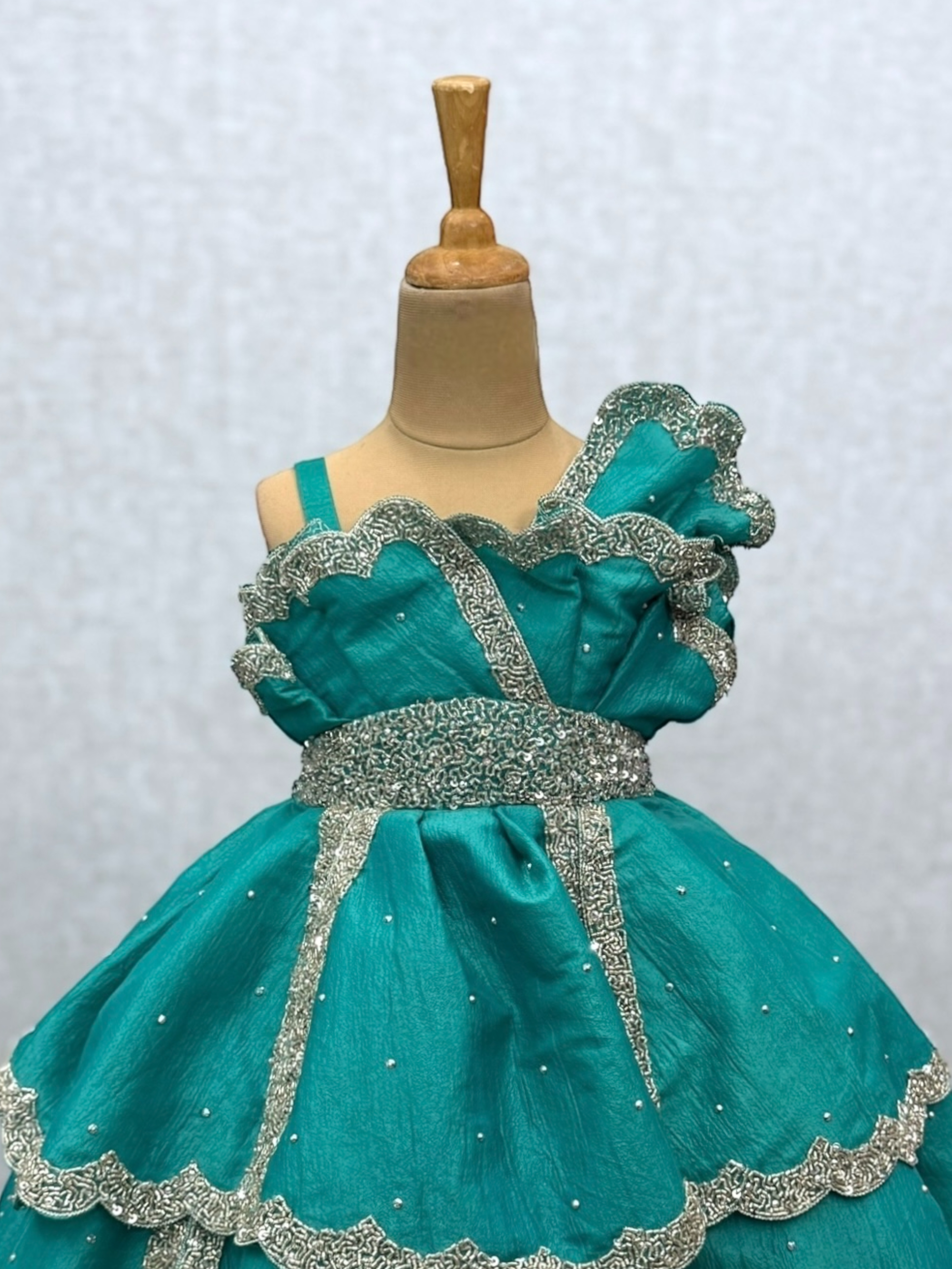 Emerald Pearl Petal Gown
