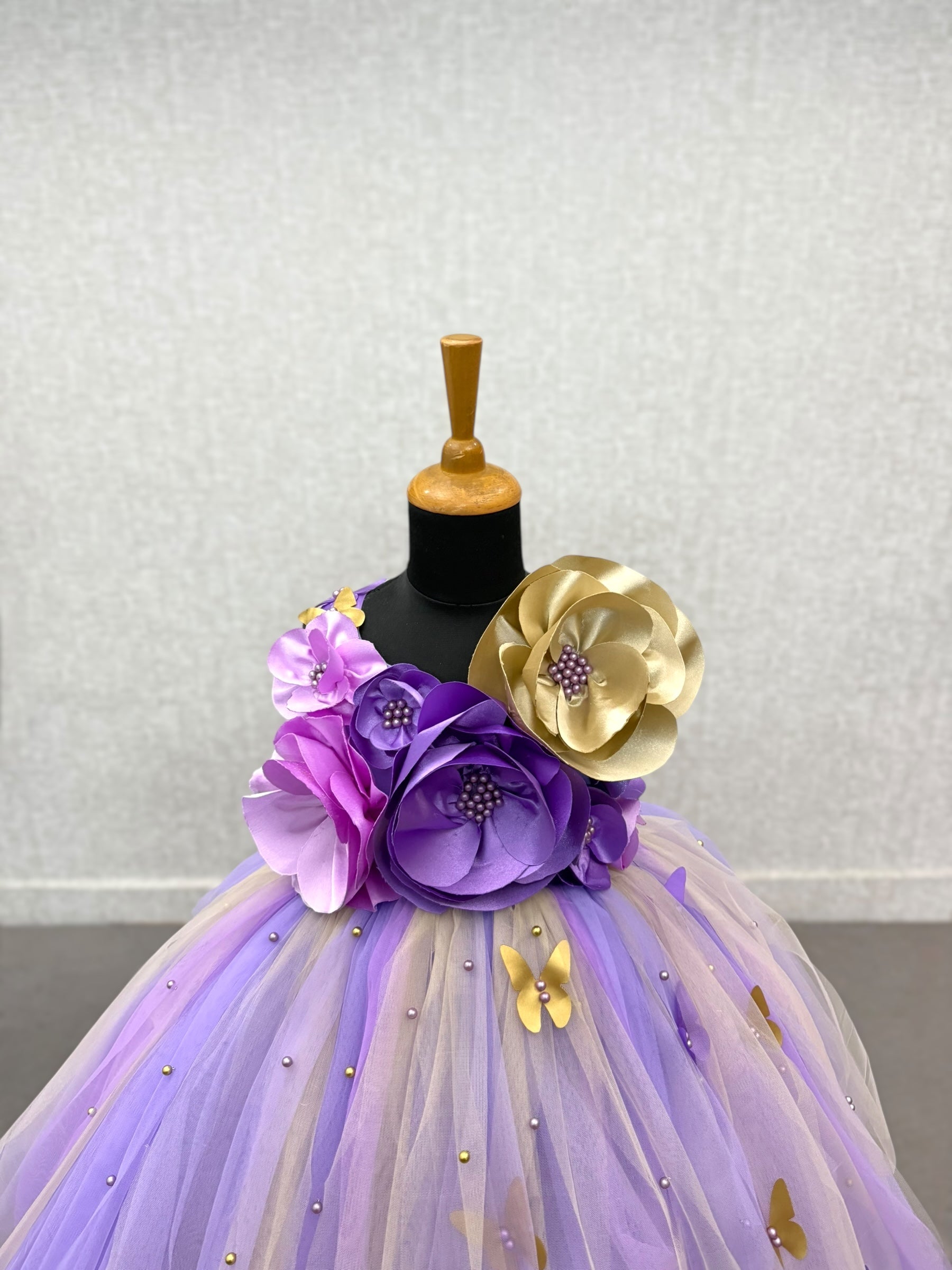 floral Lavender Grace Gown with butterflies