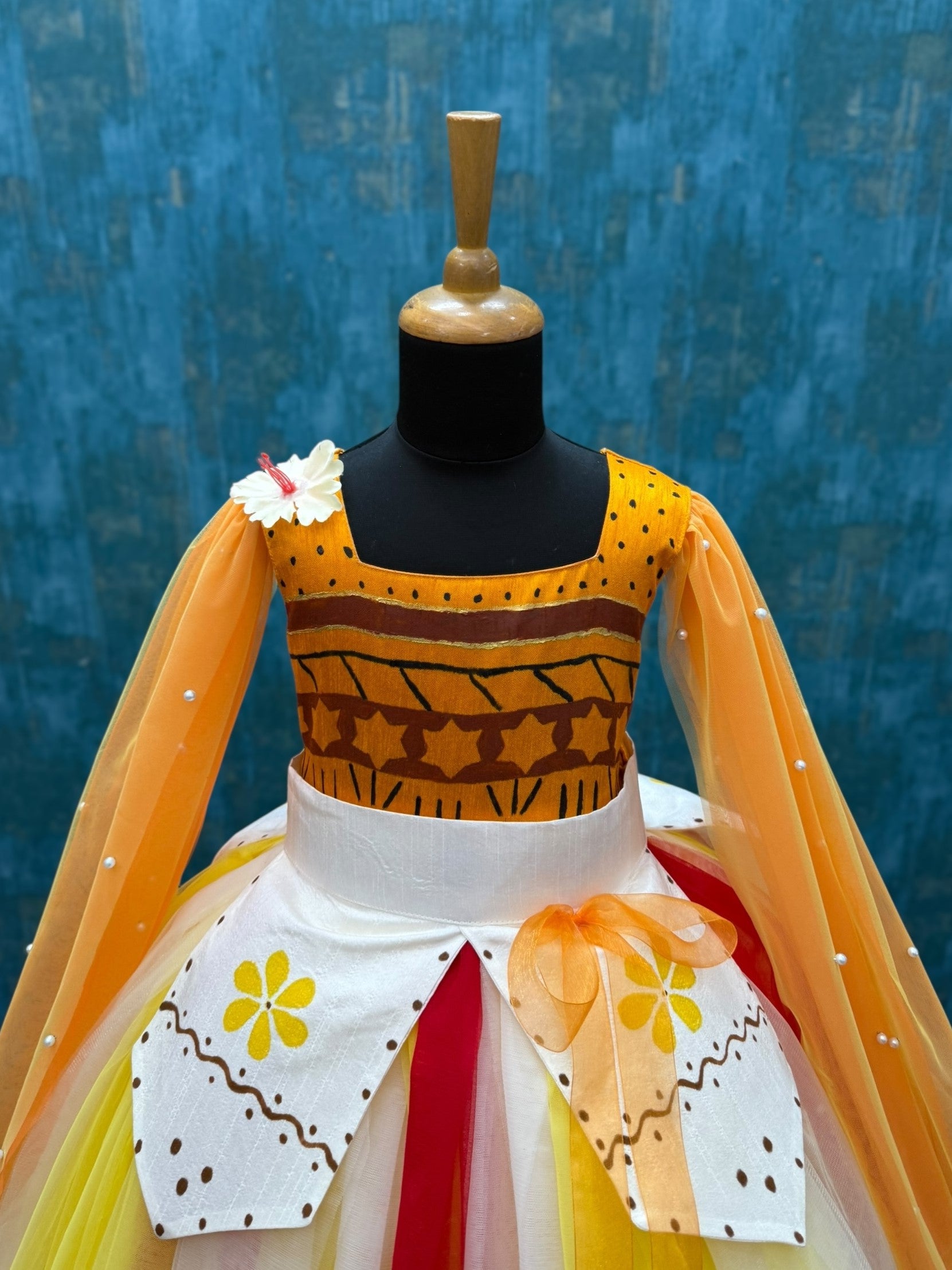 moana theme gown with detachable waist belt