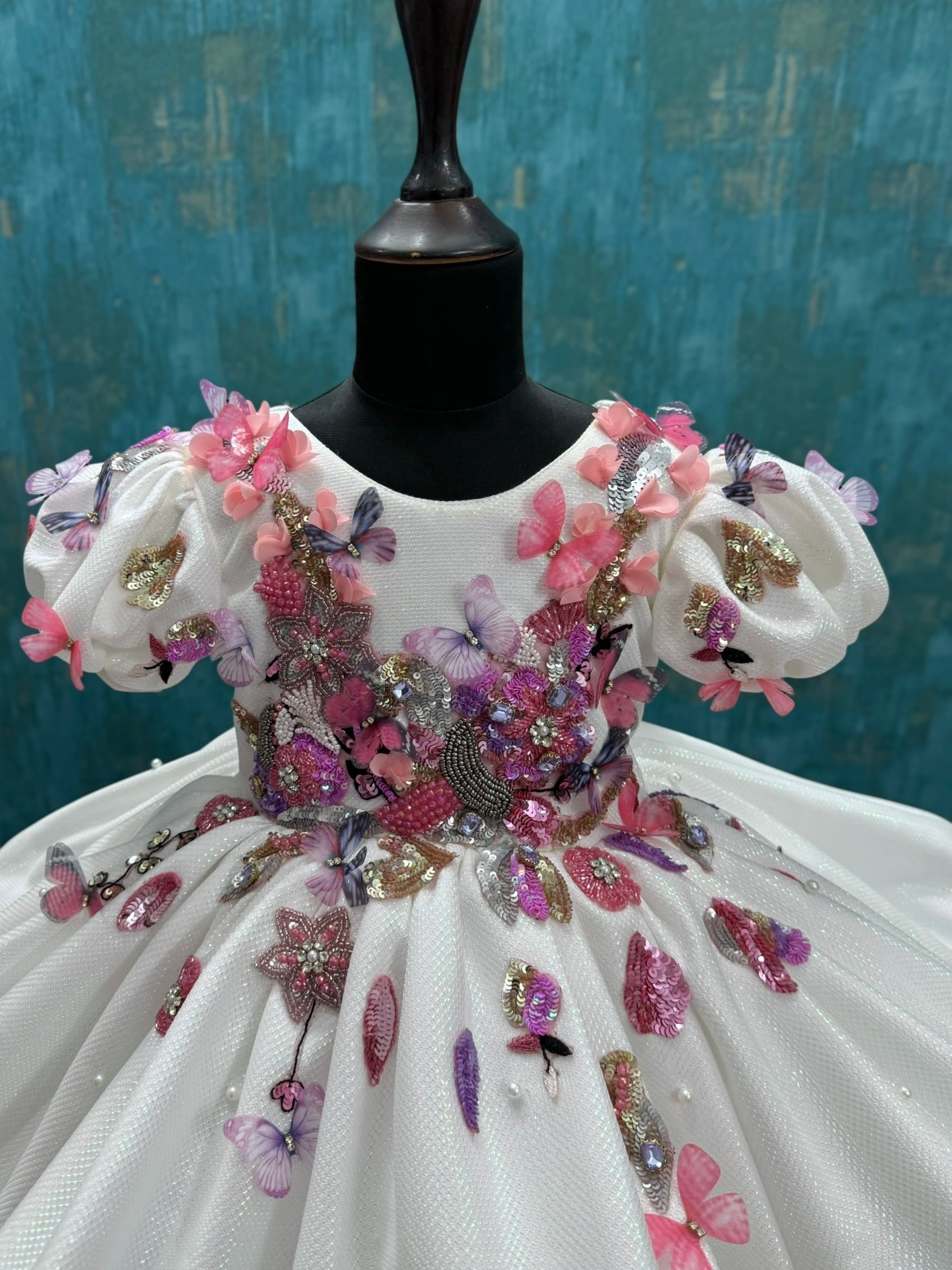 Enchanted Butterfly Blossom Fairy Princess Party Gown