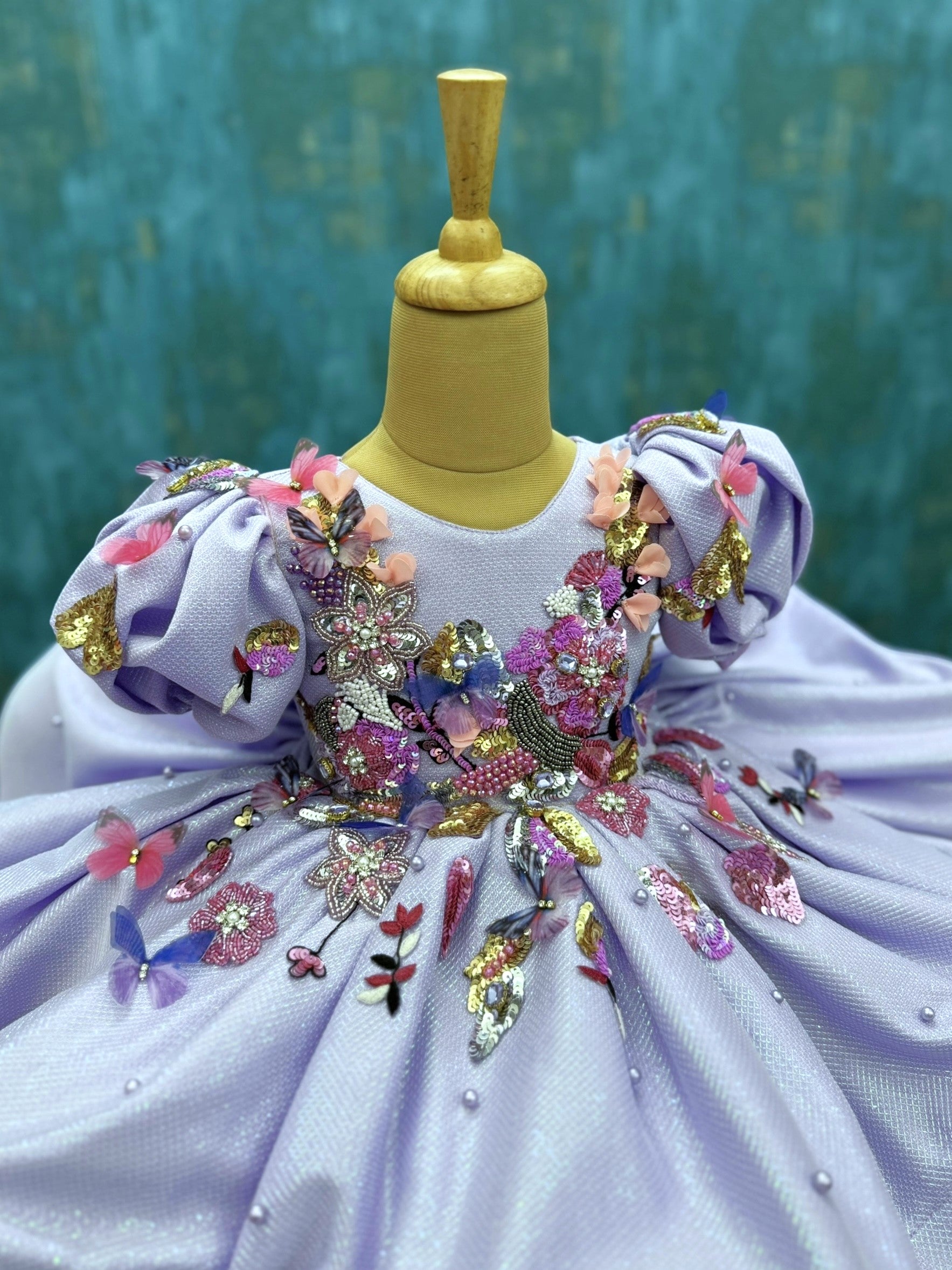 Enchanted Lavender Blossom Jewel Heirloom Princess Ball Gown