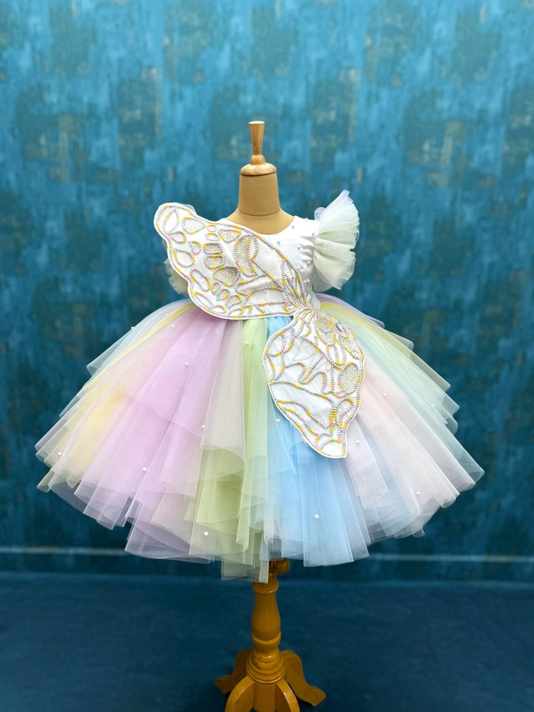 Starlight Rainbow Fairy Wing Crystal Blossom Princess Ball Gown