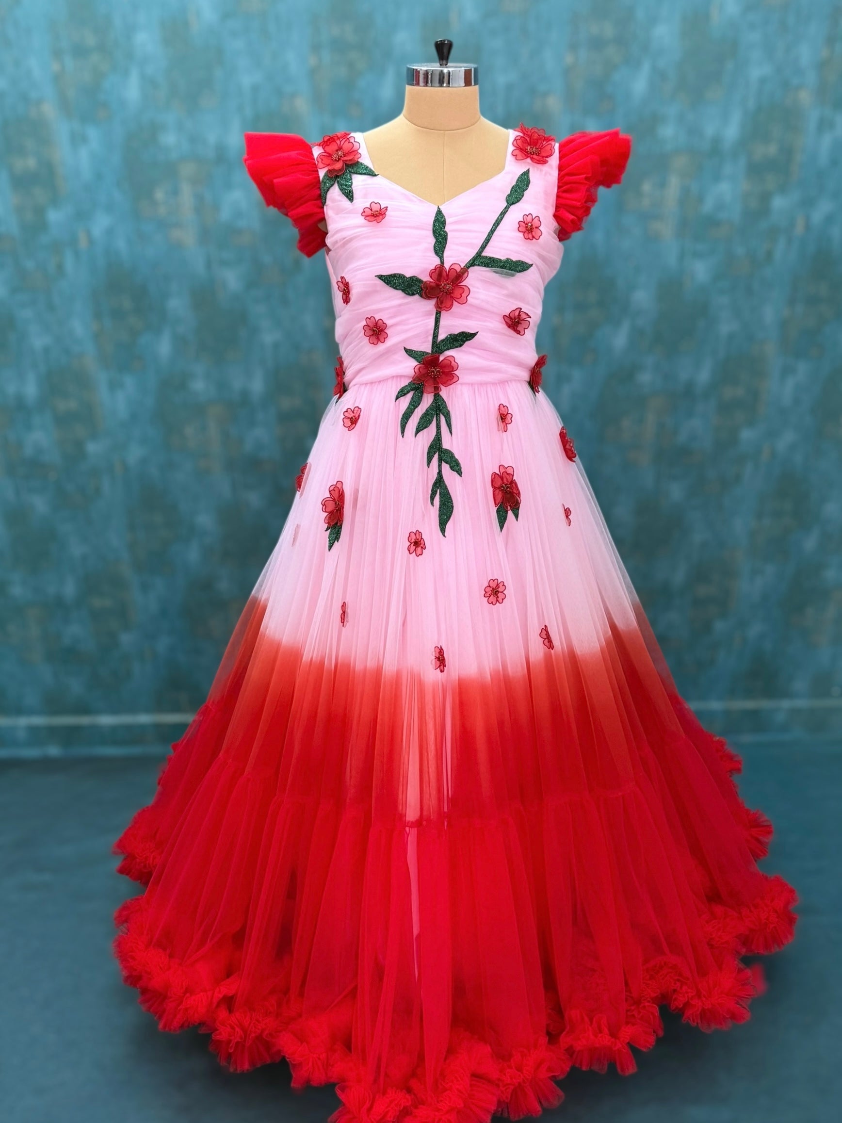 Rosy Ember Garden Gown
