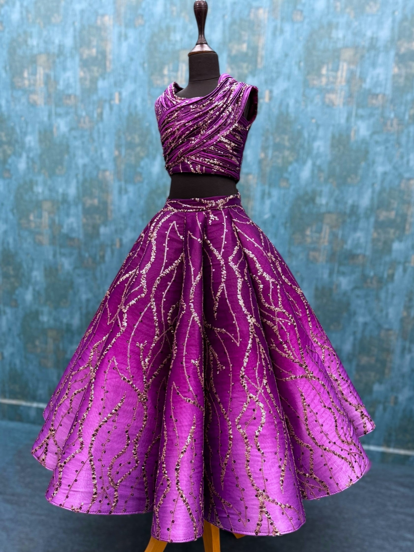 Regal Grape Starlight Couture Lehenga