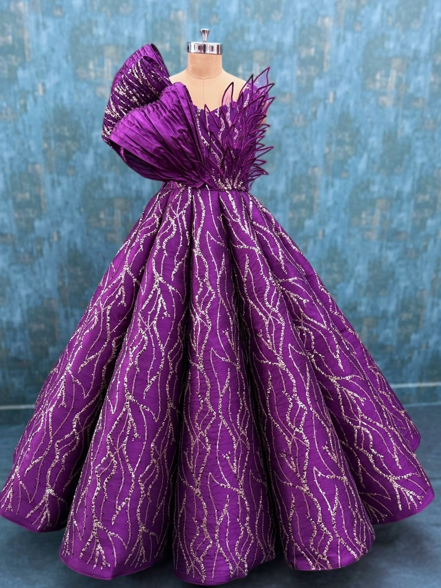 Purple Majesty Radiance Duo- Combo Panel Gown