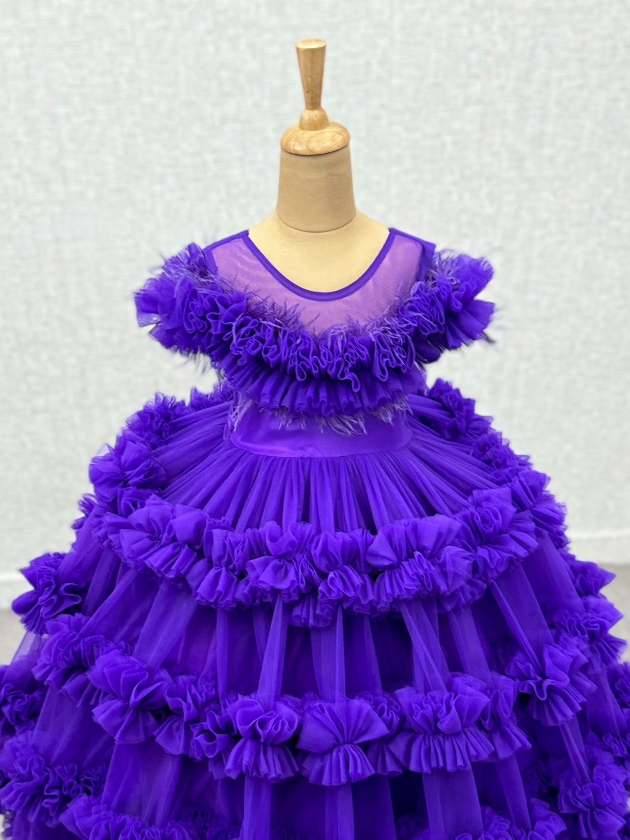 Imperial Purple Whisper Ruffle Royale Celebration Dress