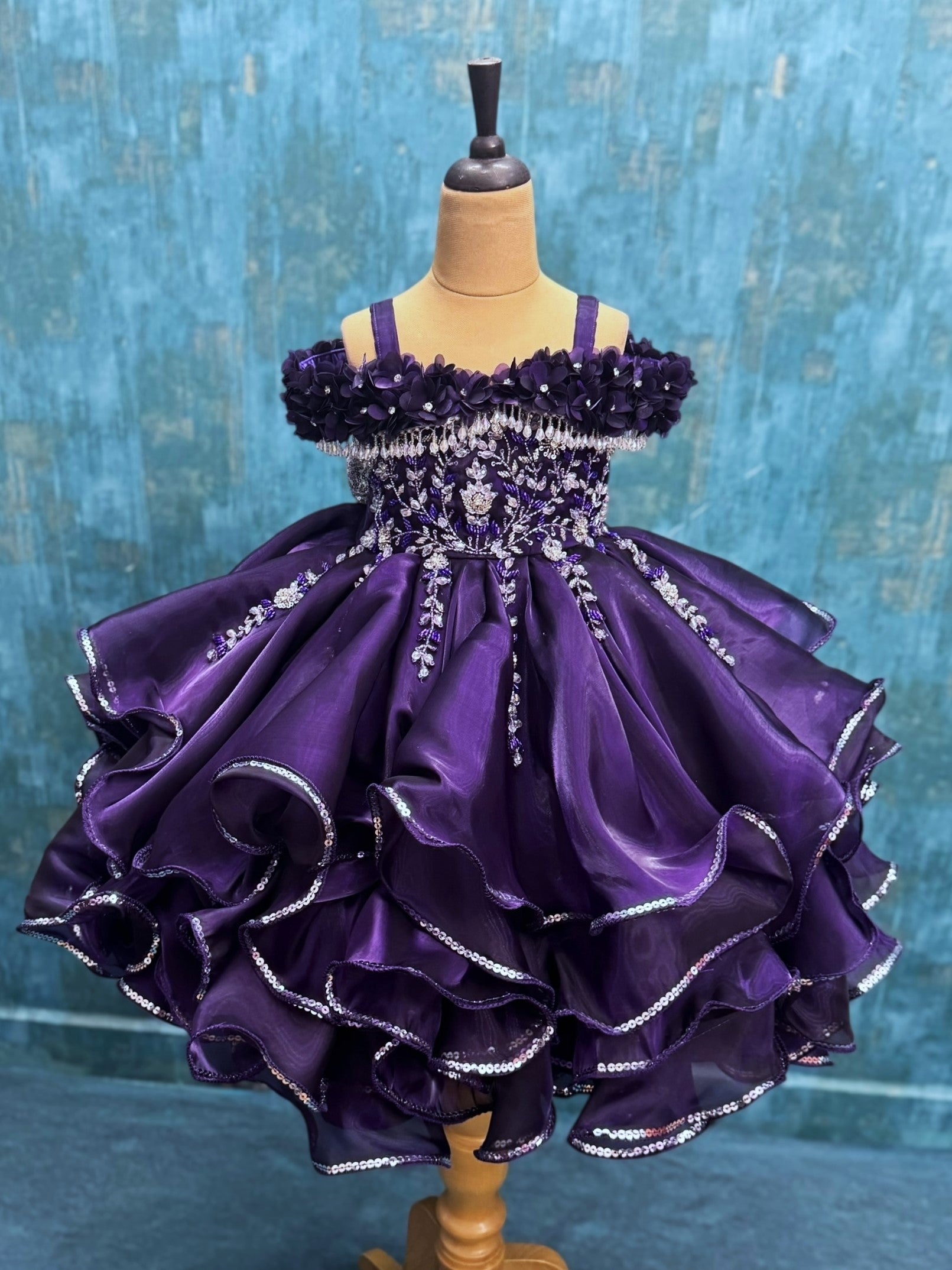 Purple Layer Jimmy chu sequins Ball Gown