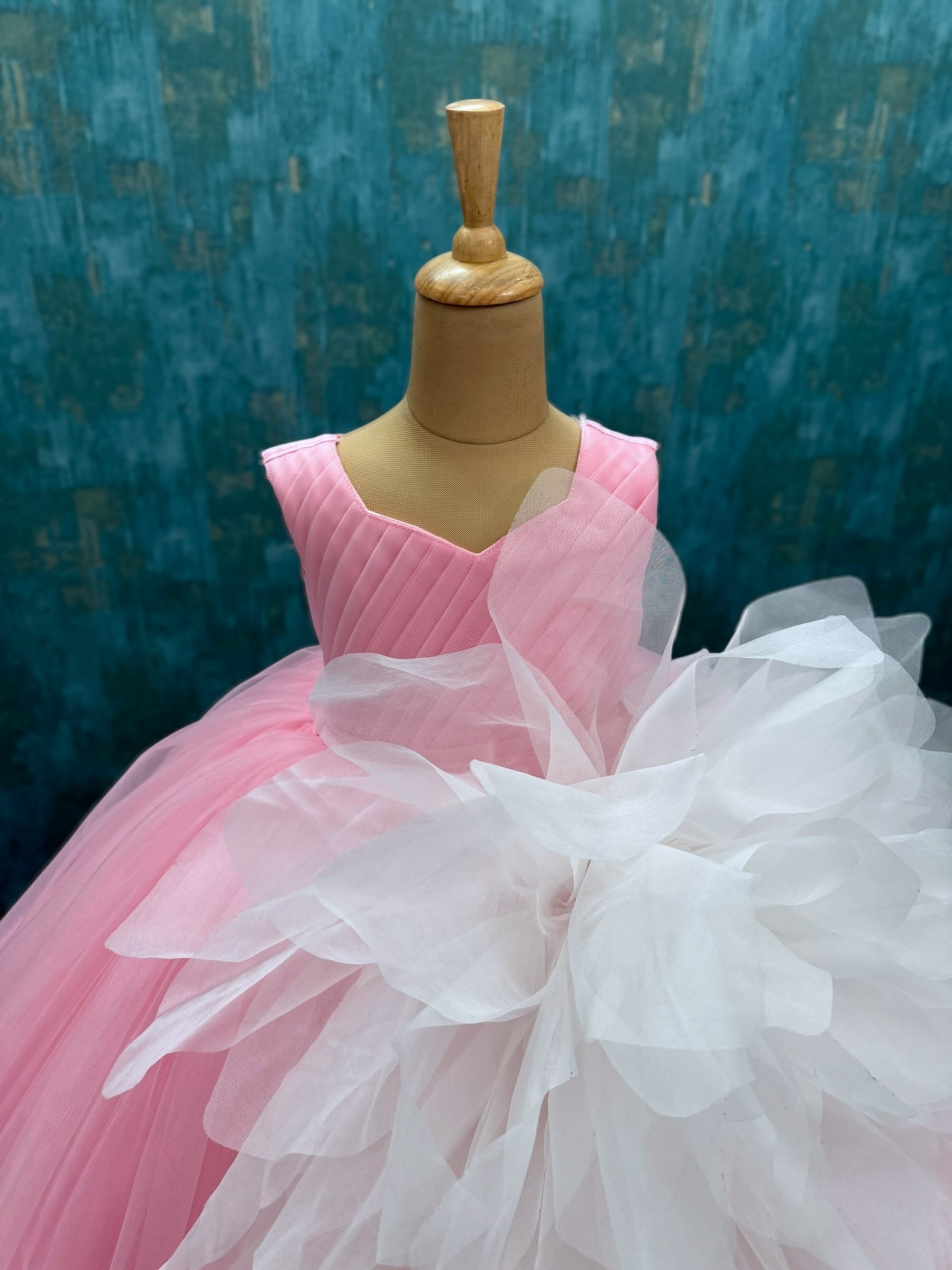 Rose Mist Layered Petal Fantasy Celebration Gown