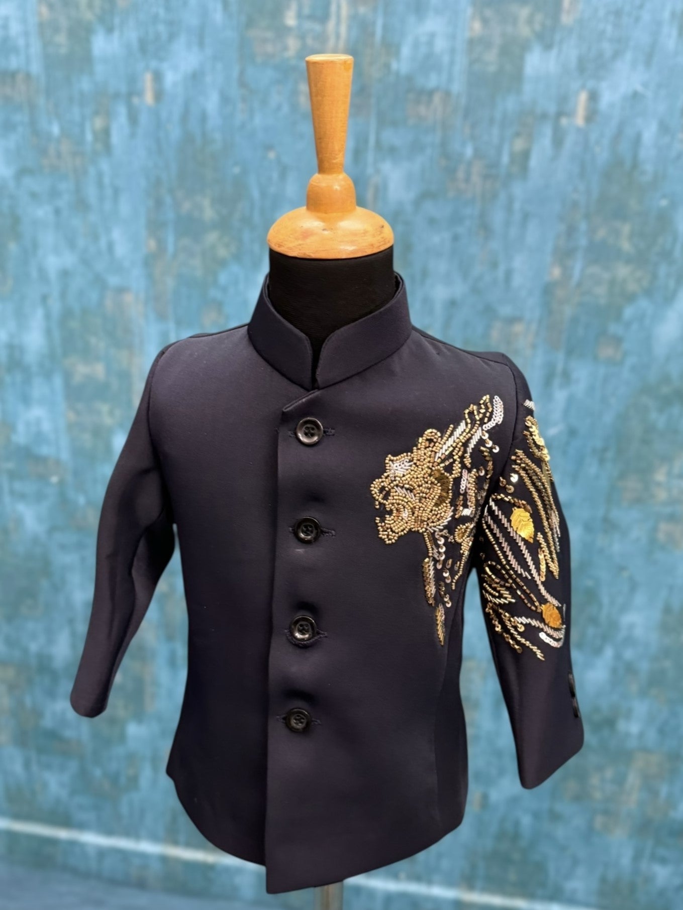 Boys Birthdays Dresses Online, Gold Tiger Sequin Blazer